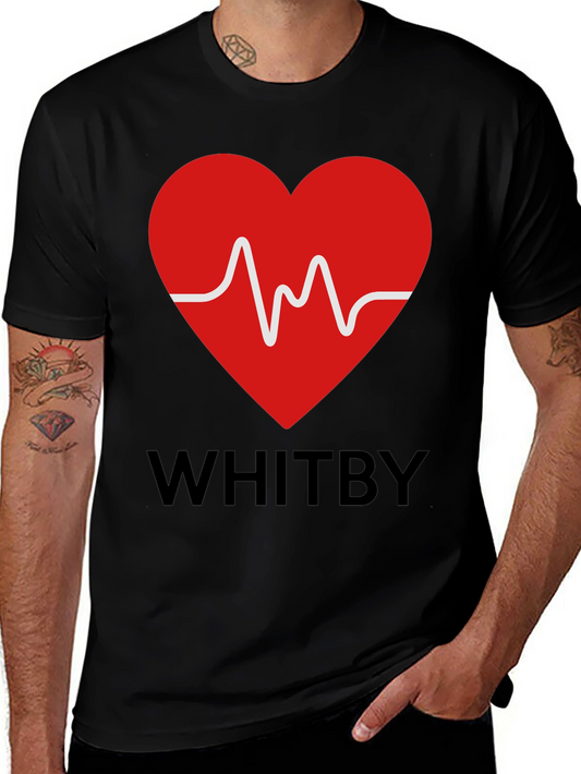 Whitby Heartbeat T-Shirt - Mens Black Graphic Tee