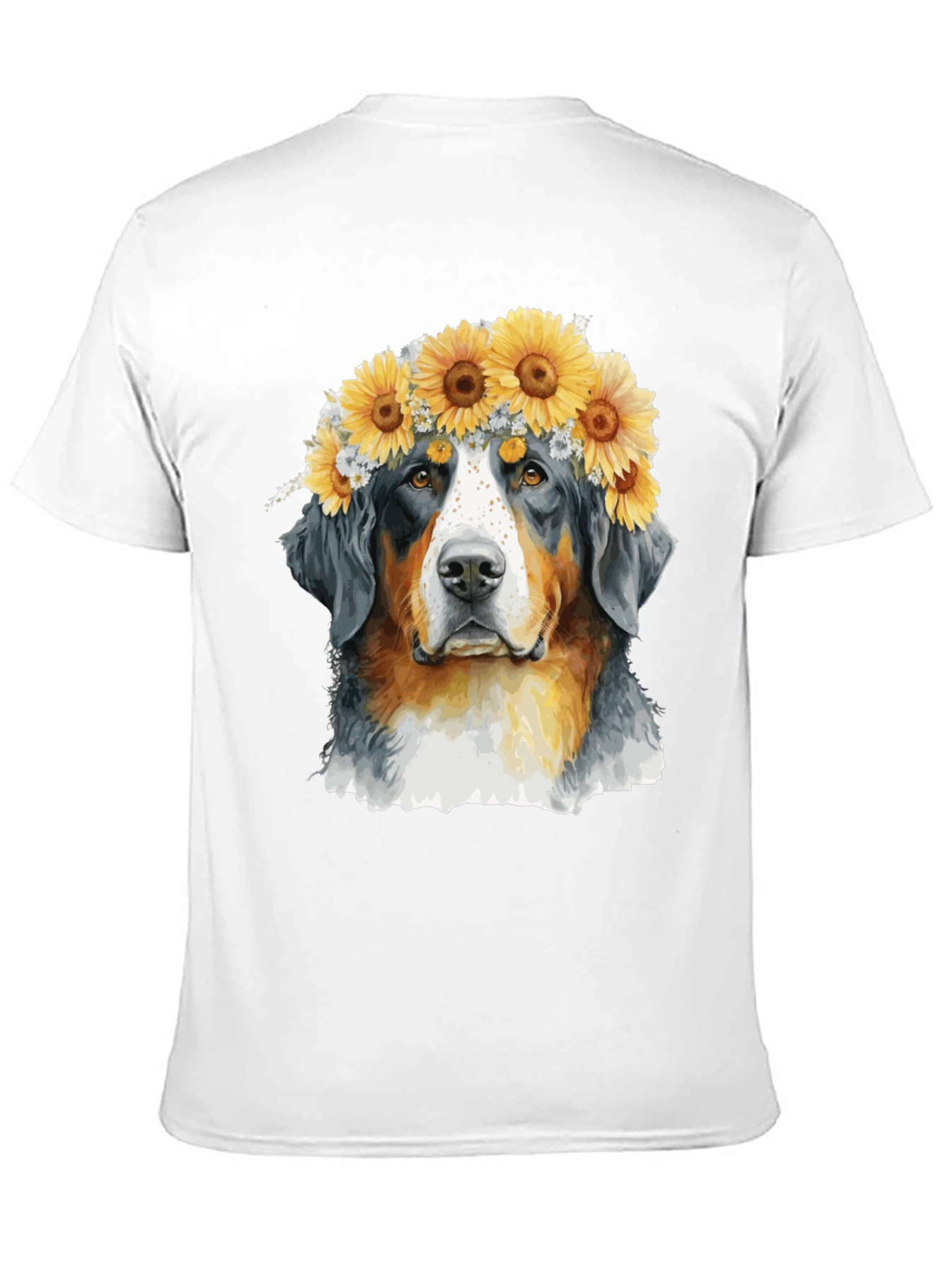 Bernese Mountain Dog Sunflower Crown T-Shirt