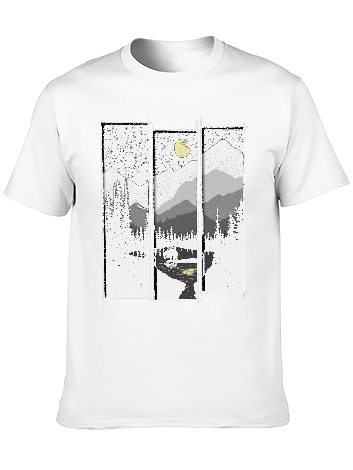 Mountain Vista Graphic Tee - Black Cotton T-Shirt