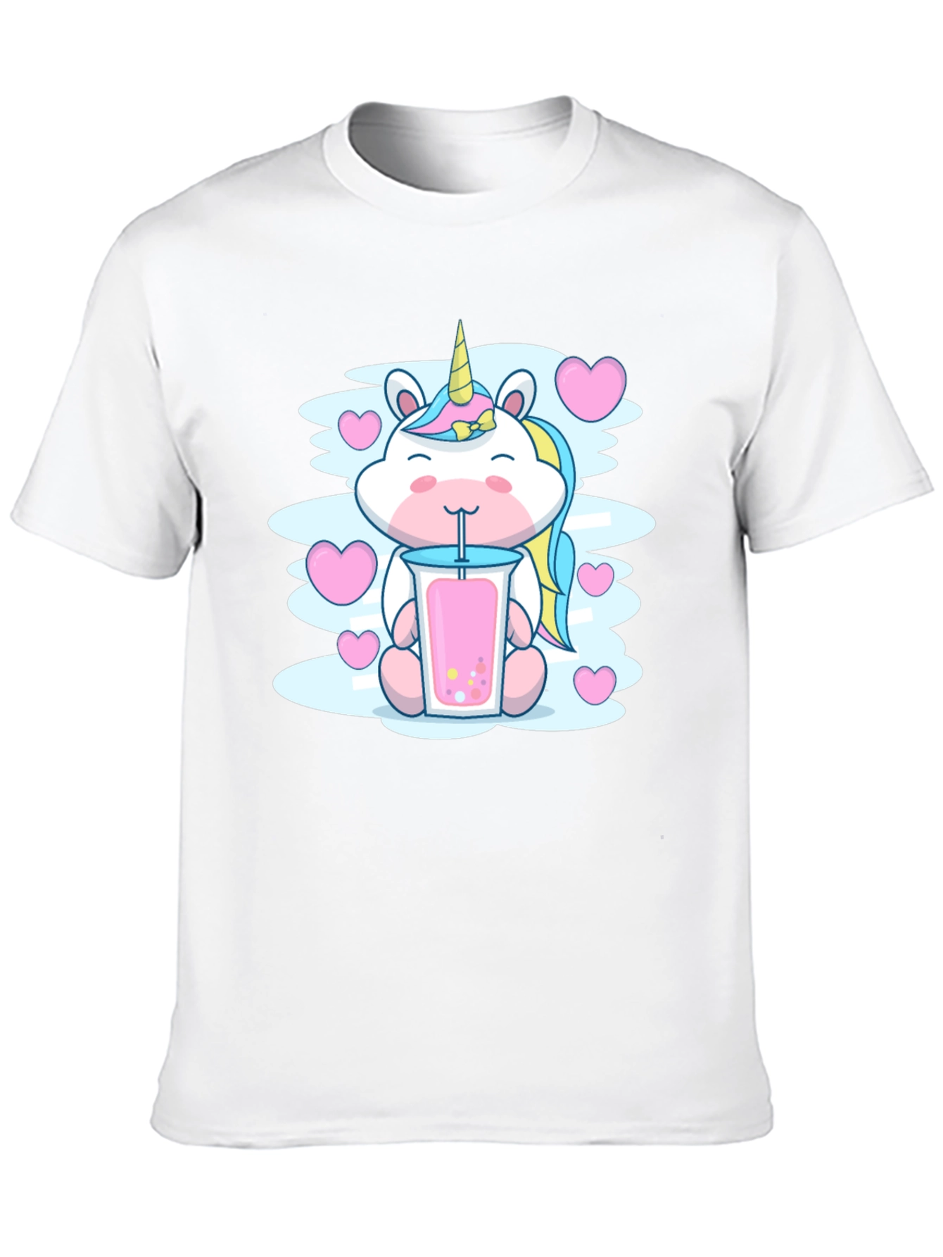 Cute Unicorn Bubble Tea Graphic T-Shirt