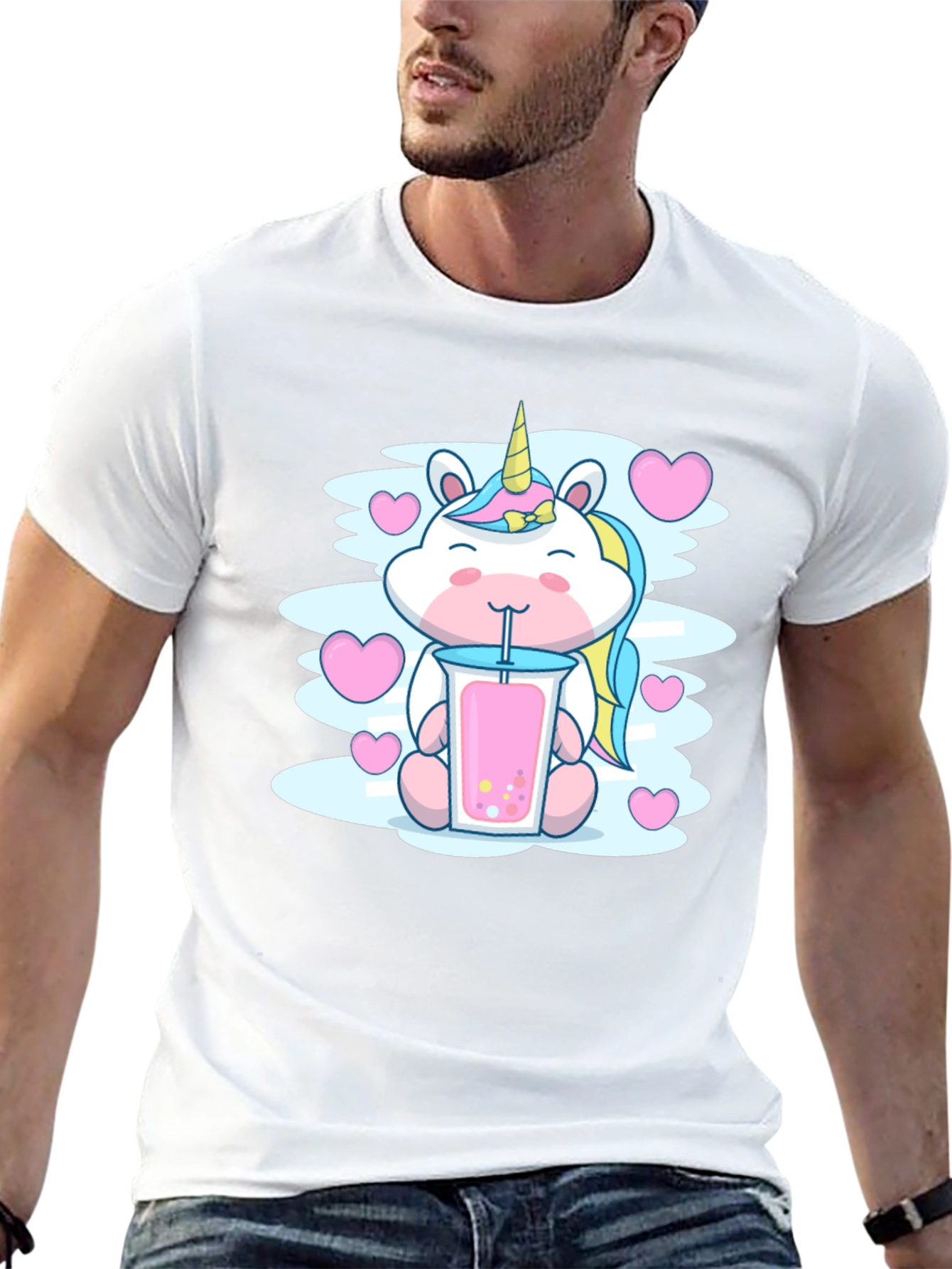 Cute Unicorn Bubble Tea Graphic T-Shirt