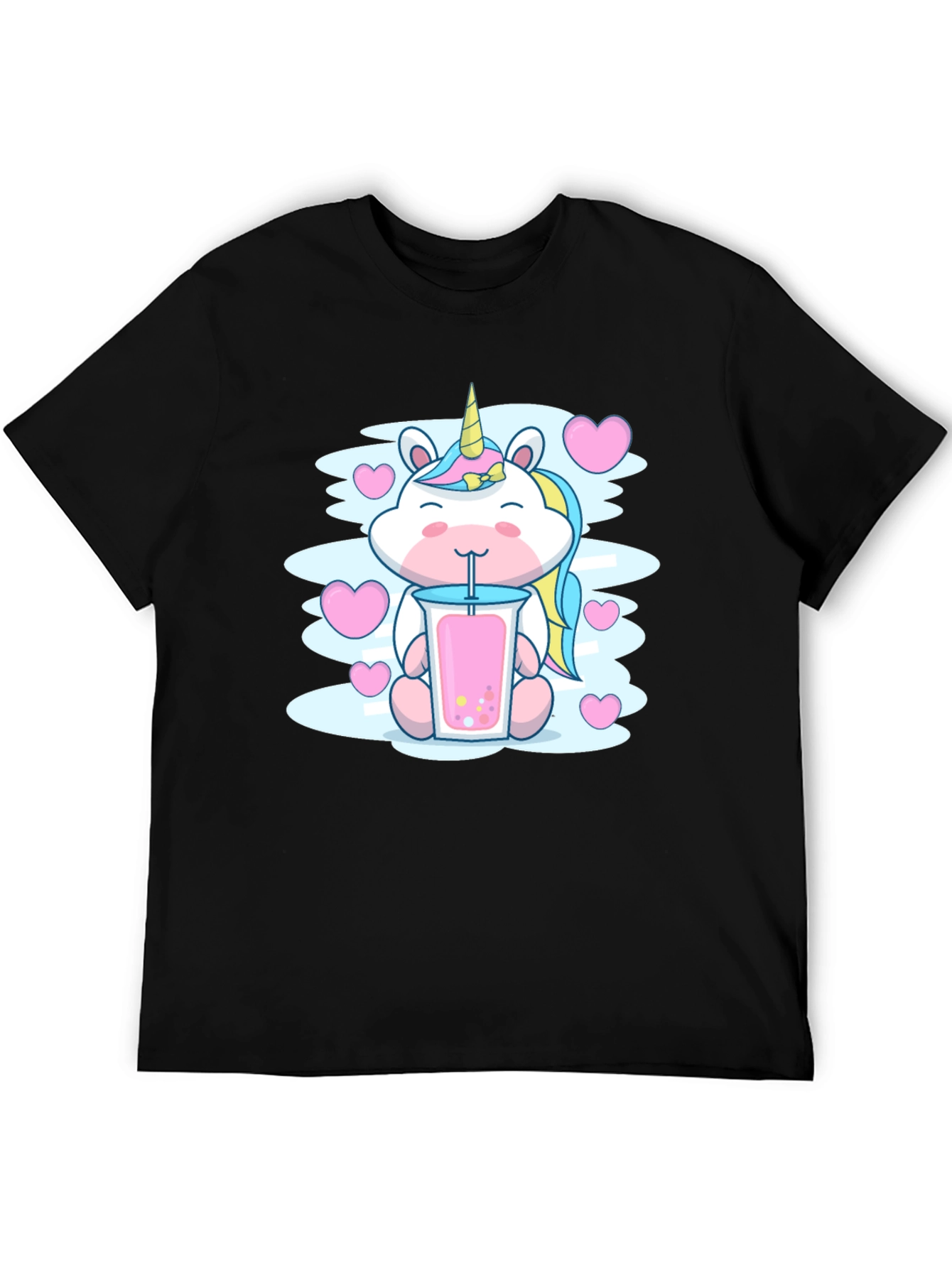 Cute Unicorn Bubble Tea Graphic T-Shirt