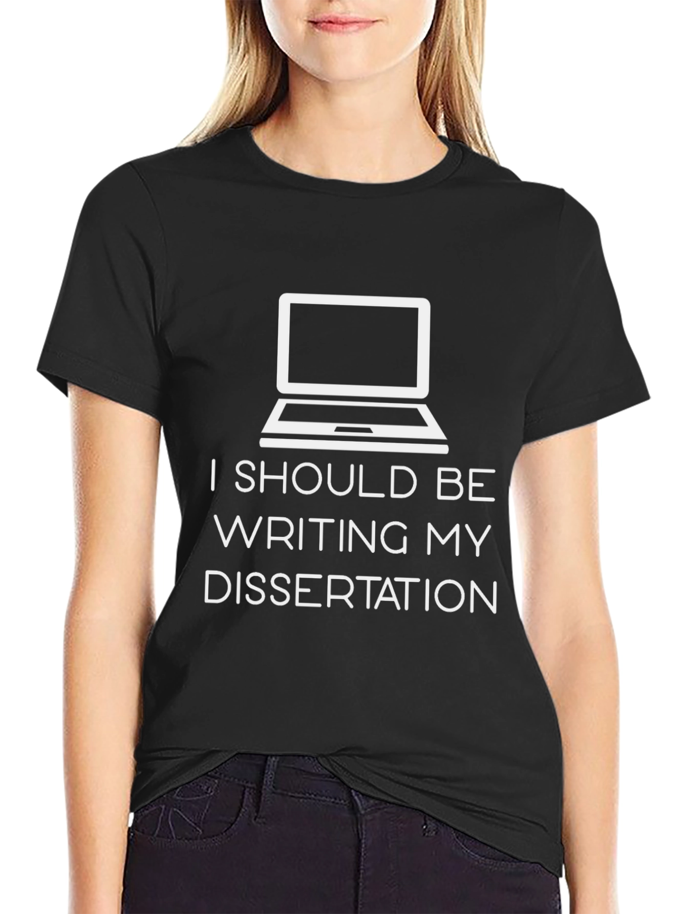 Funny Dissertation T-Shirt - Laptop Design