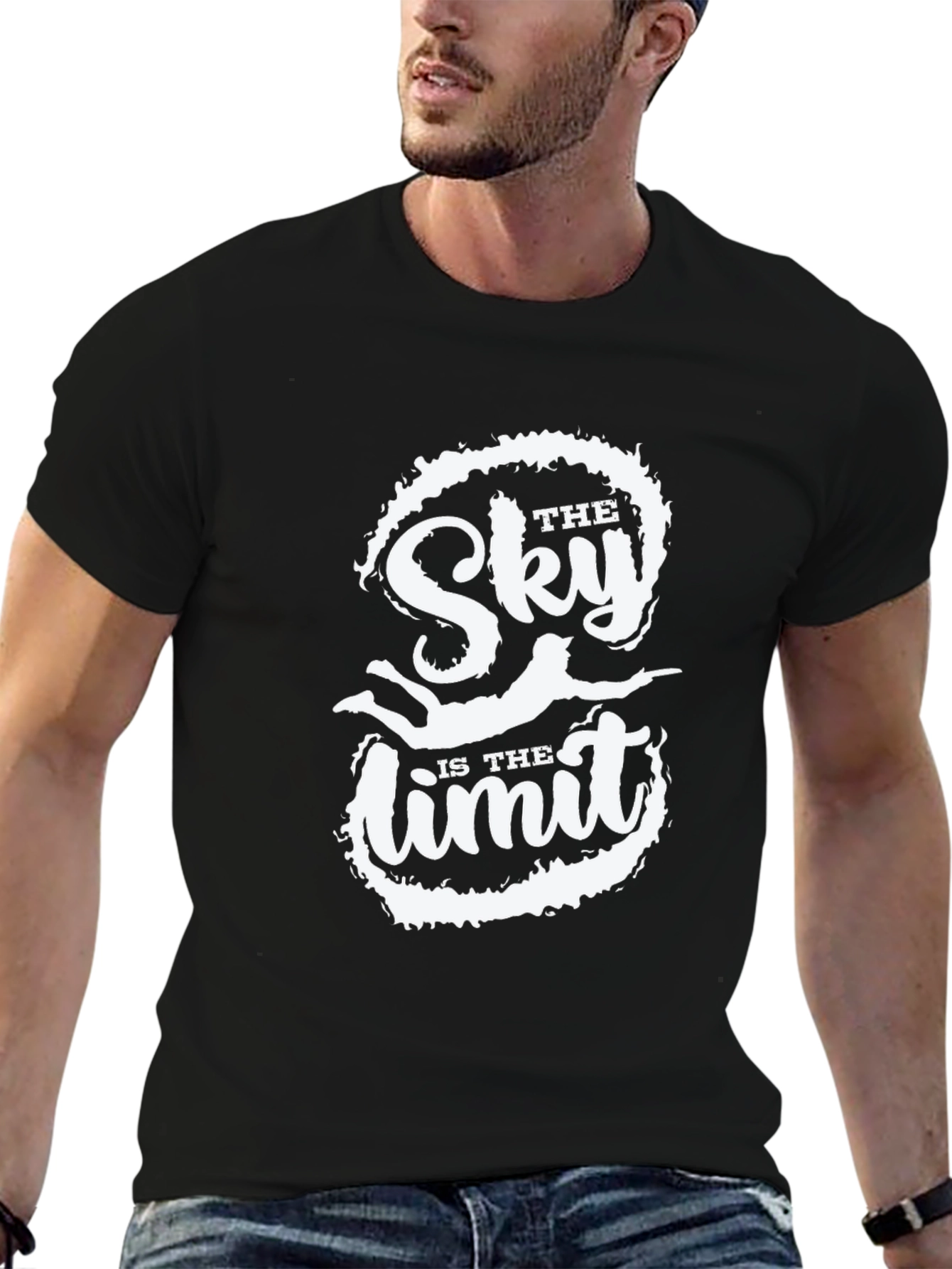 The Sky Is The Limit Black Graphic Tee