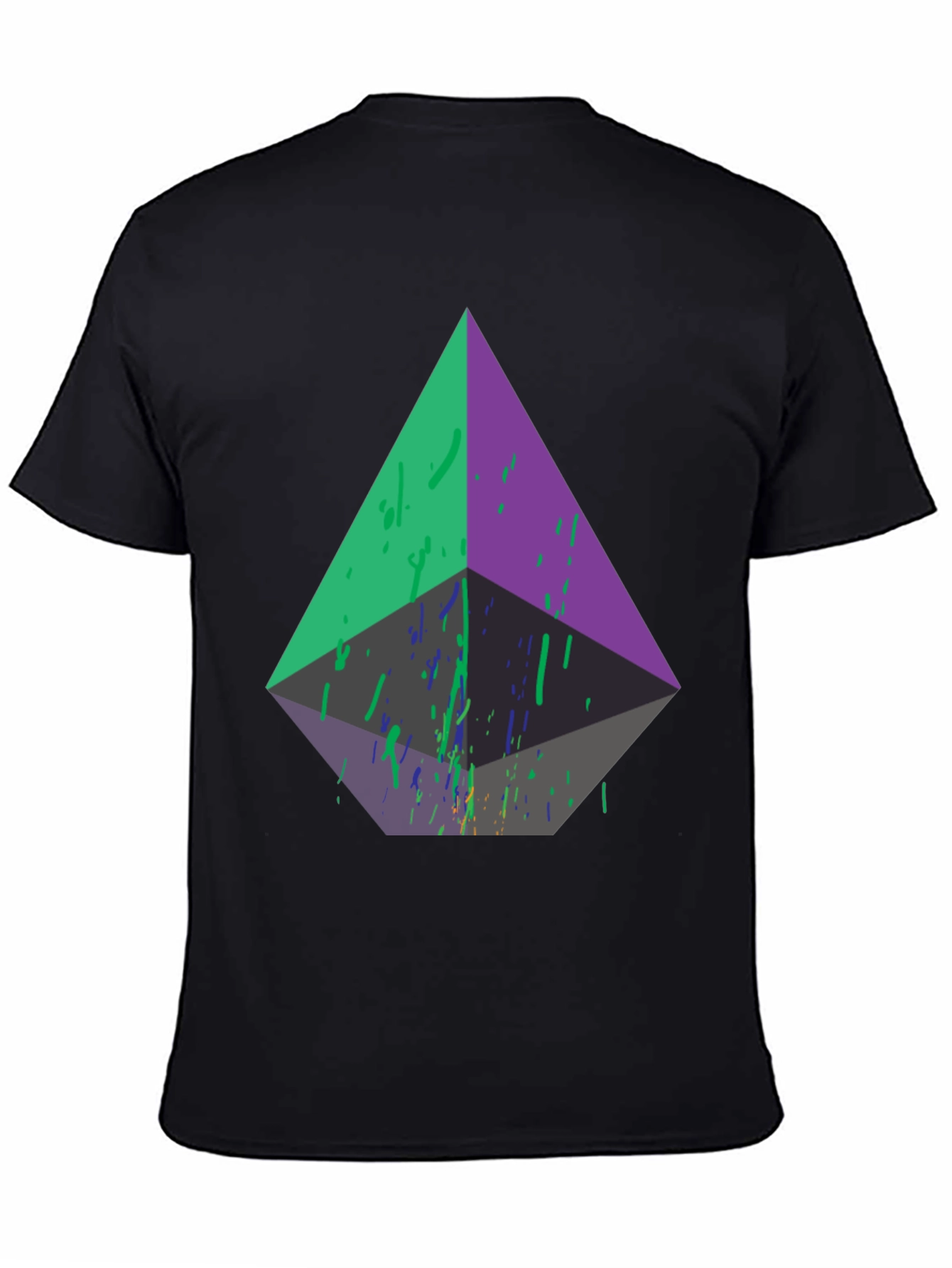 Abstract Geometric Black Tee