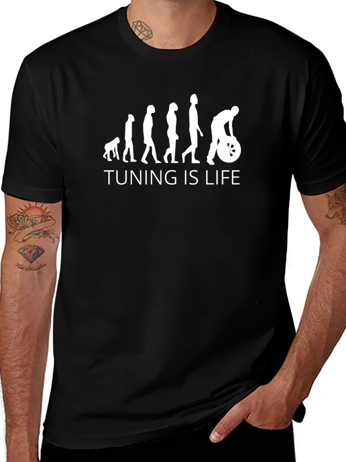 Tuning is Life Black T-Shirt - Automotive Enthusiast