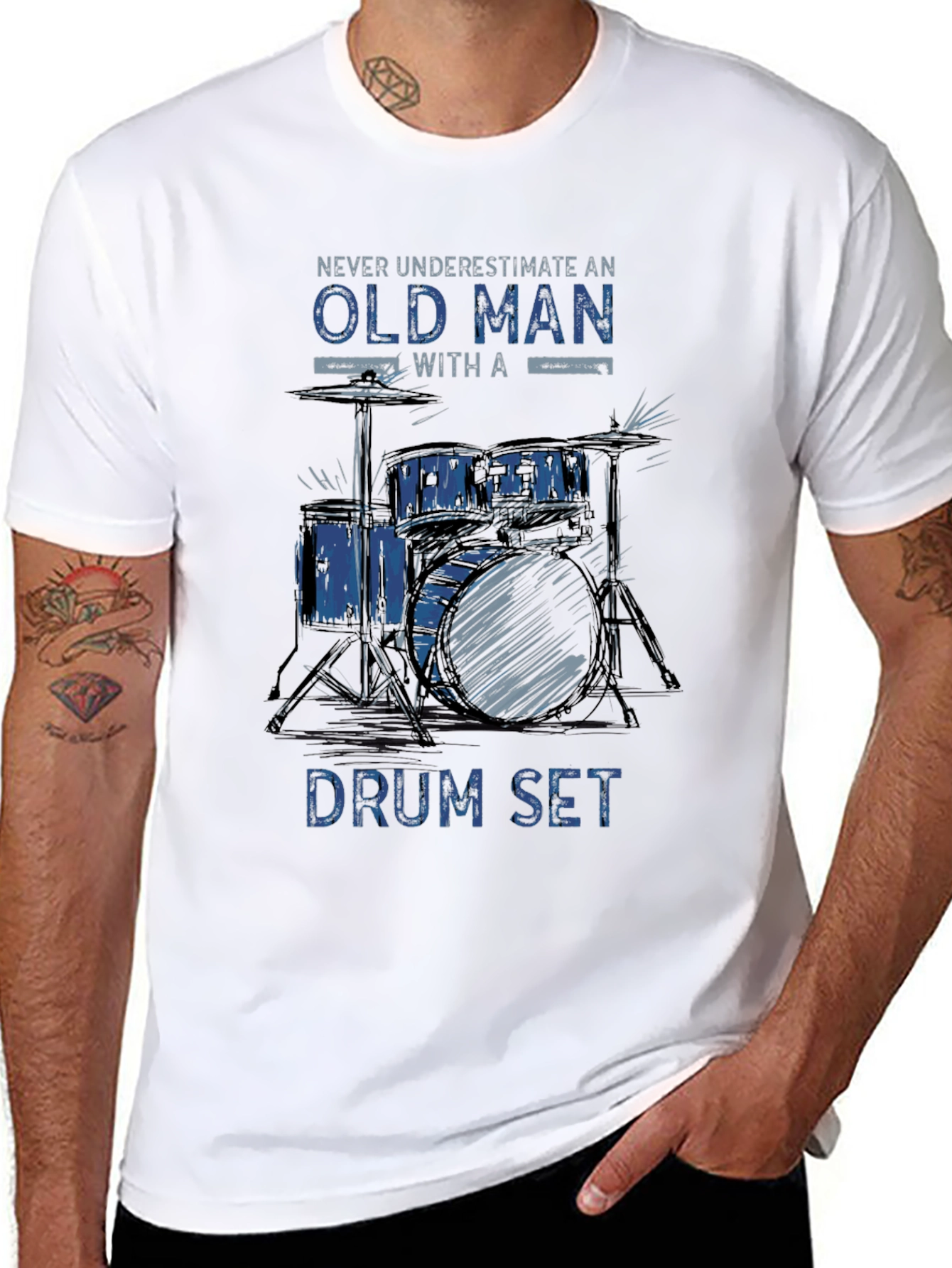 Old Man Drum Set T-Shirt