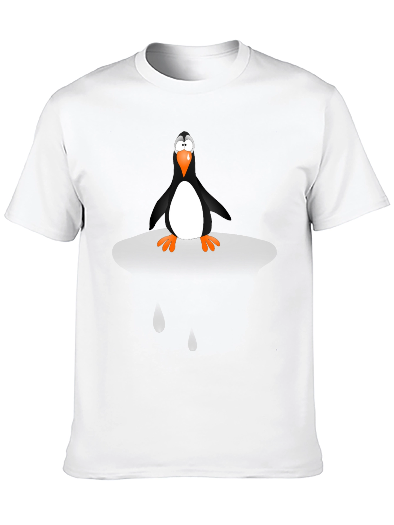 Penguin Cartoon Graphic Tee - Unisex Black T-Shirt