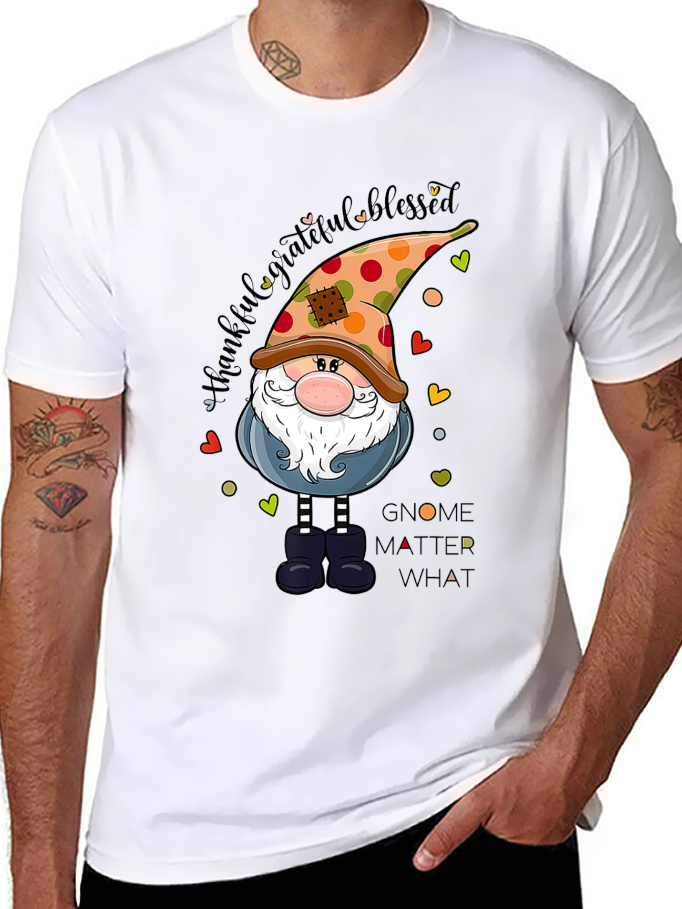 Thankful Grateful Blessed Gnome T-Shirt