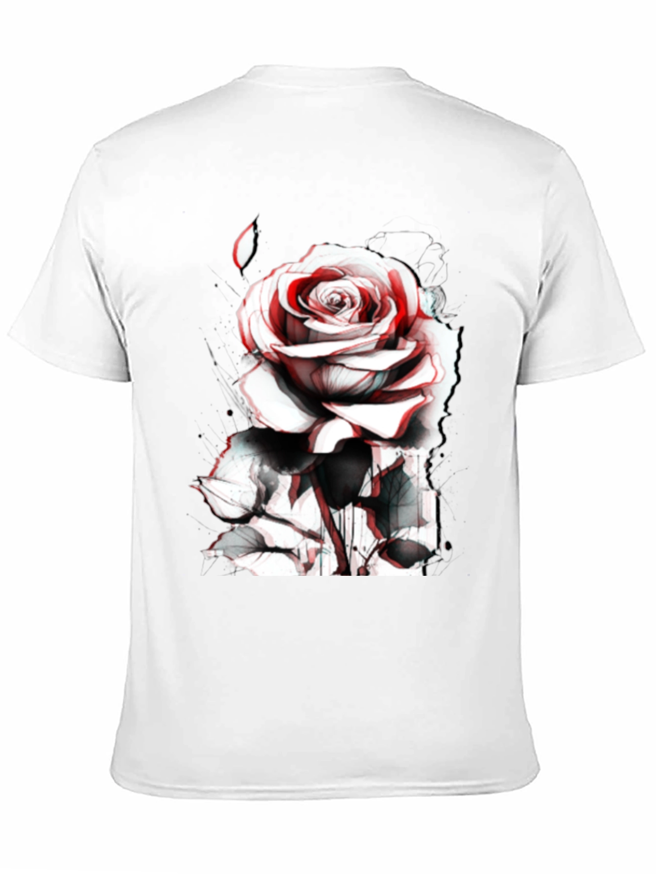 Rose Graphic Tee - Bold Black Cotton T-Shirt
