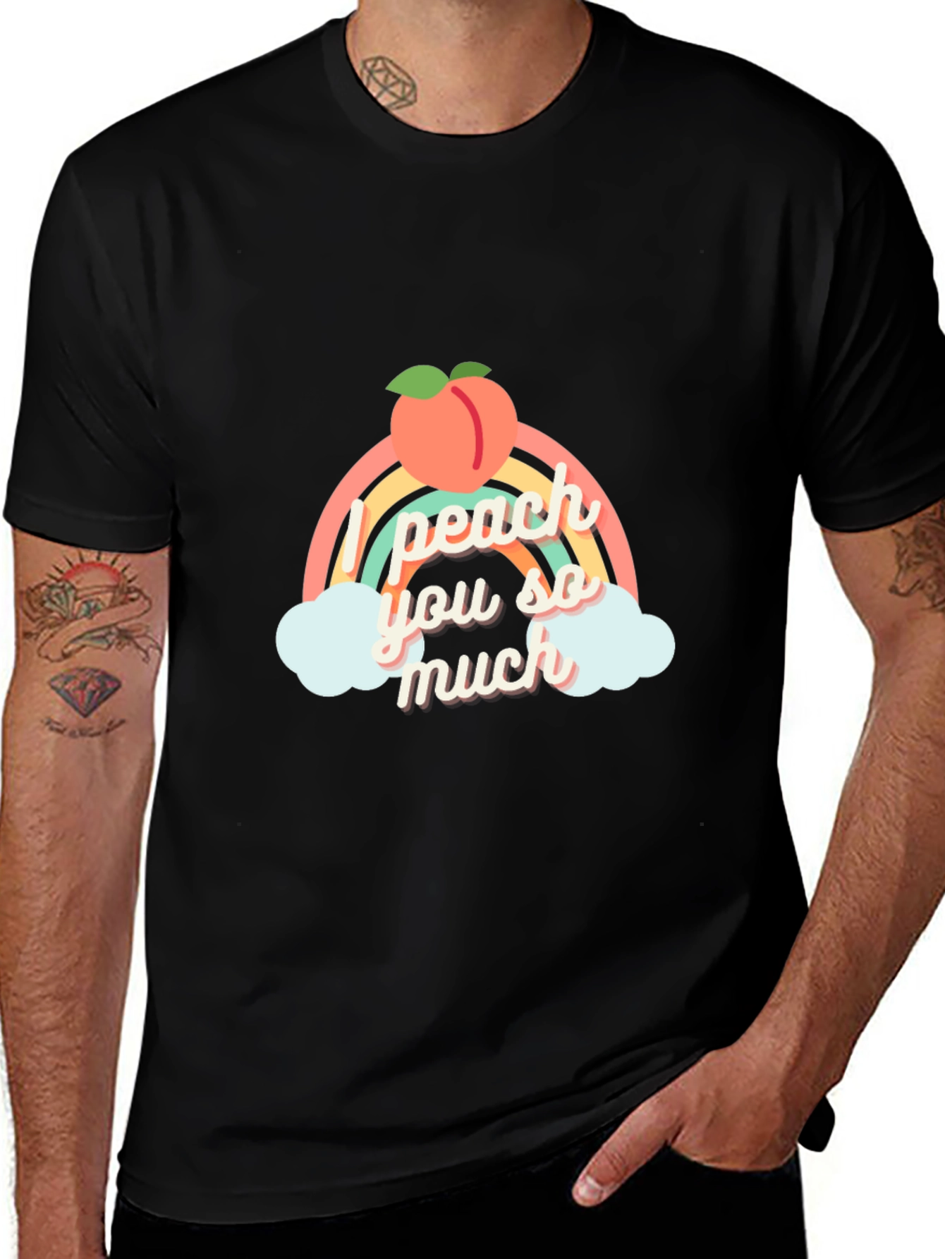 I Peach You So Much Black T-Shirt