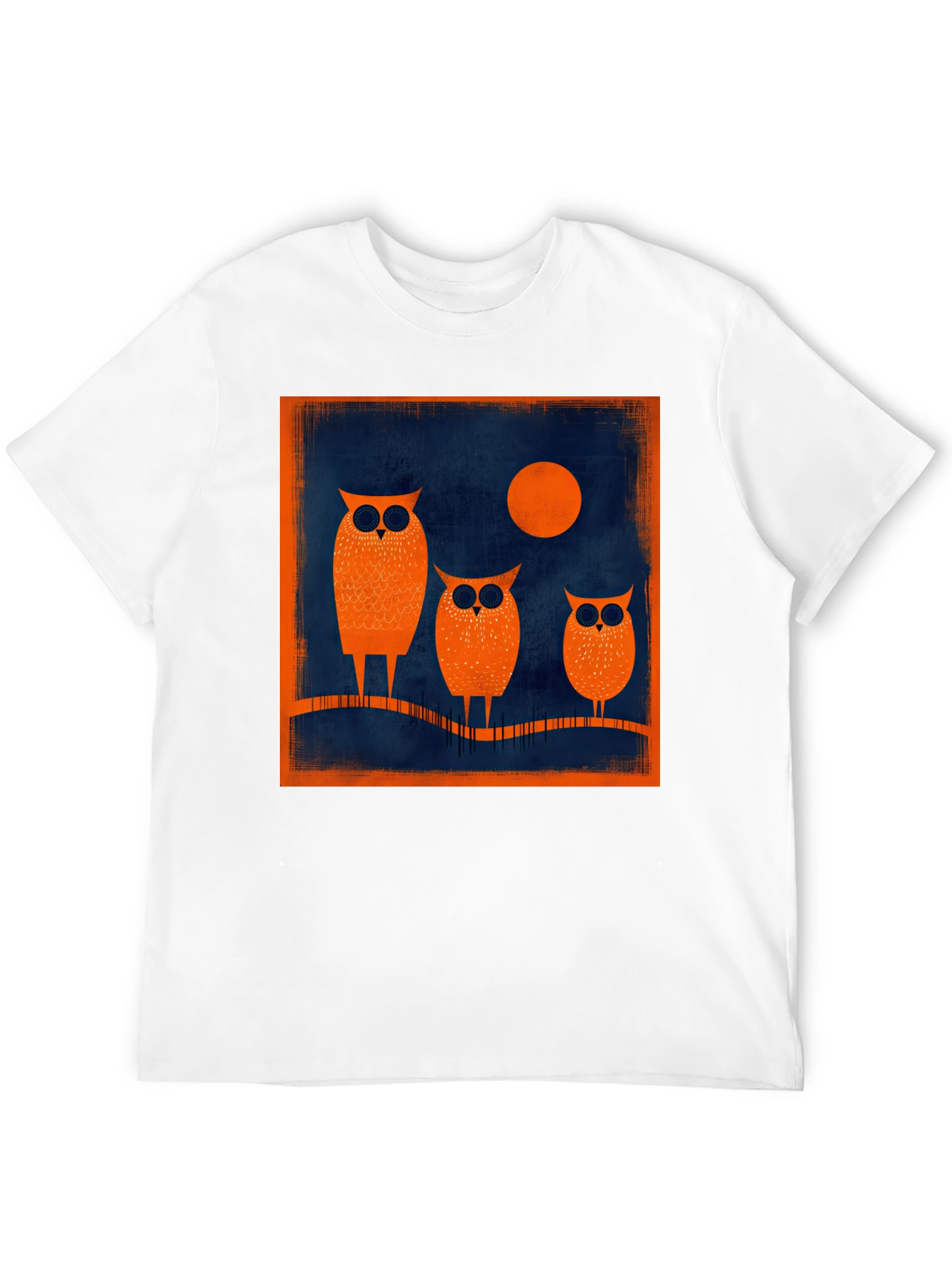 Owl Moon Graphic Tee - Stylish Mens Black T-Shirt
