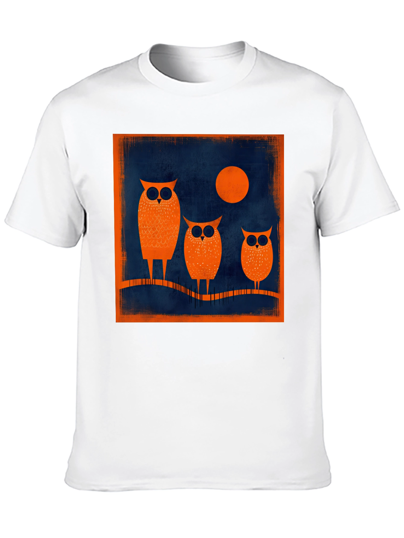 Owl Moon Graphic Tee - Stylish Mens Black T-Shirt