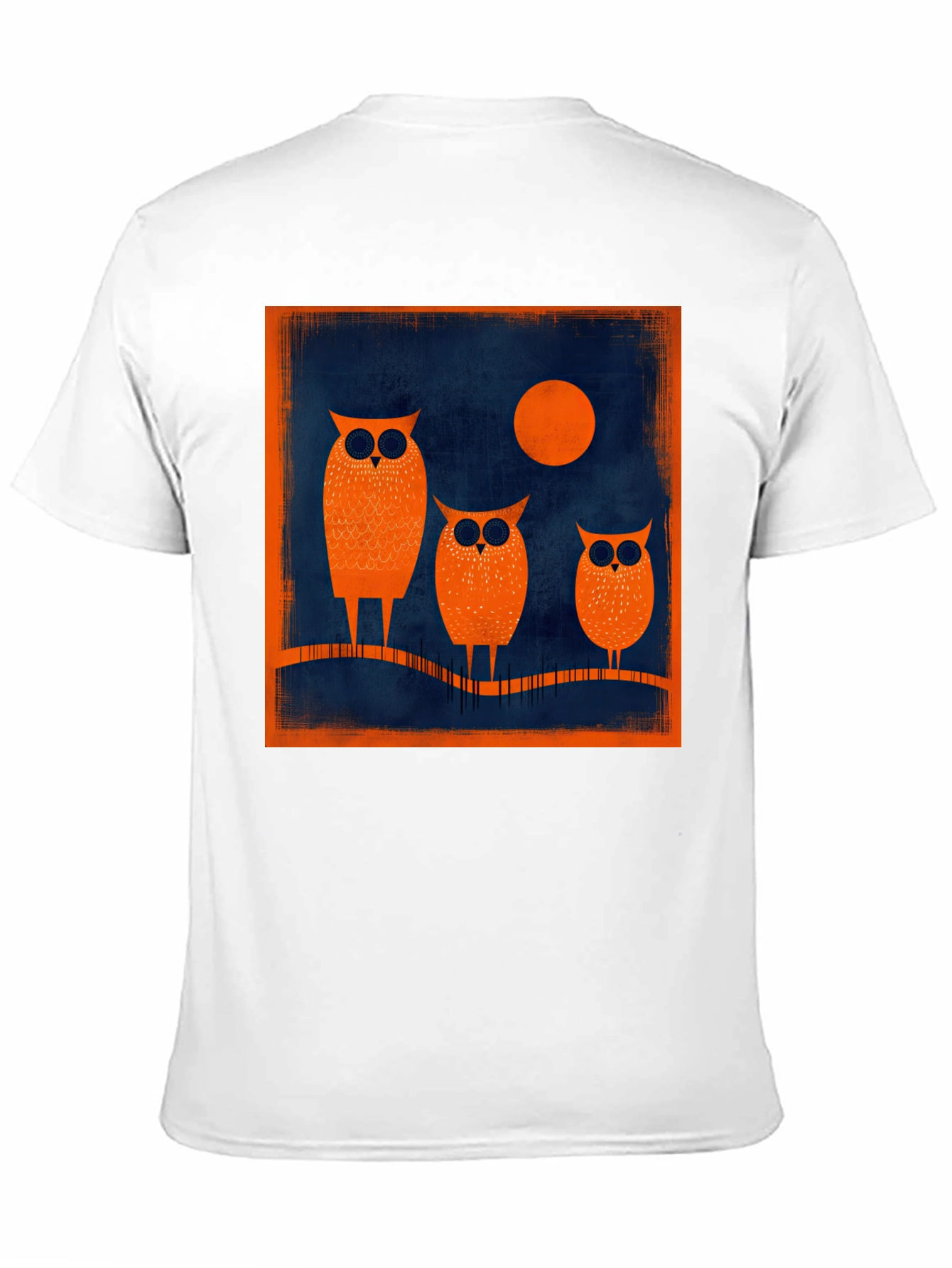 Owl Moon Graphic Tee - Stylish Mens Black T-Shirt