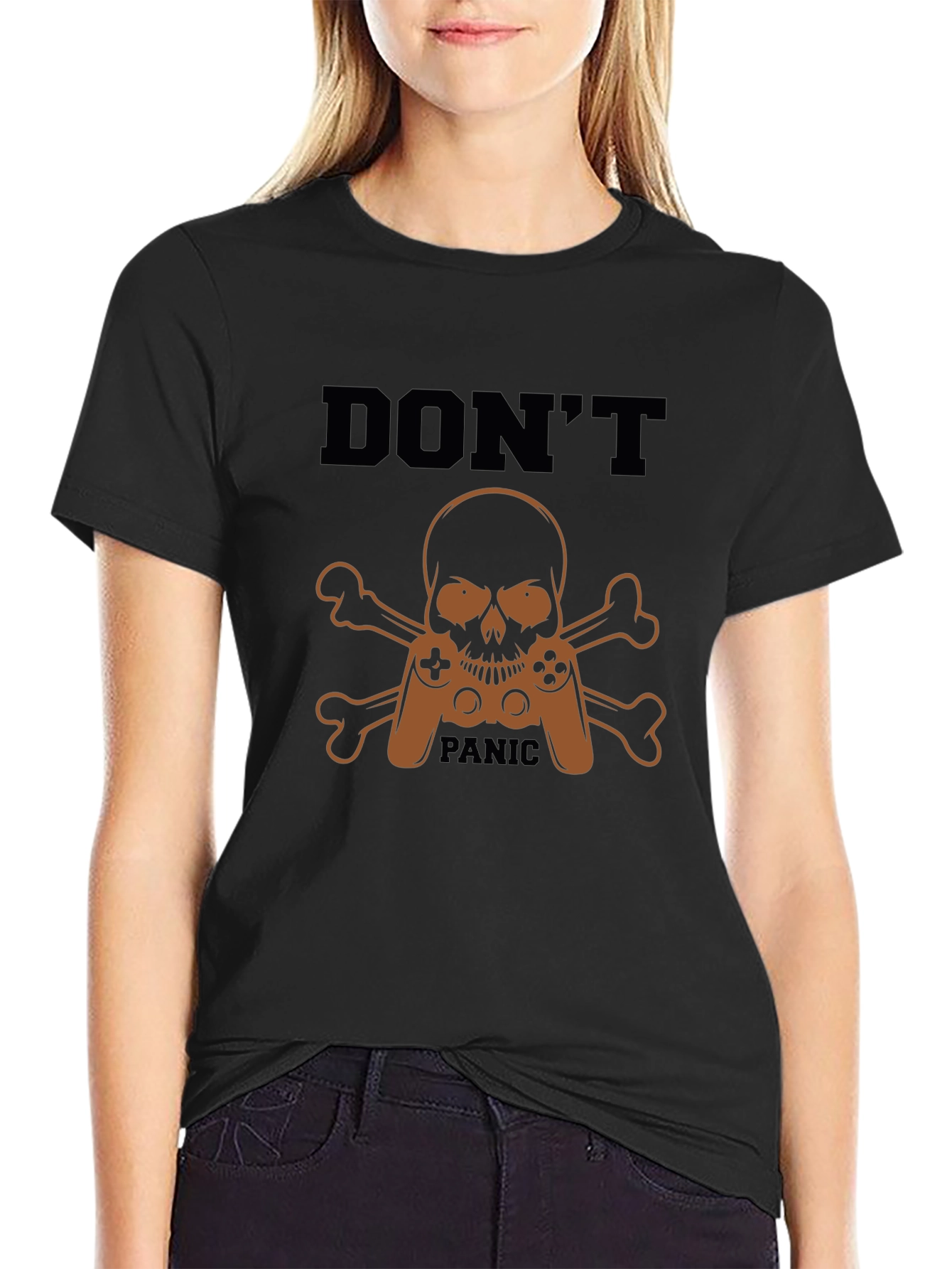 Dont Panic Gamer Skull T-Shirt