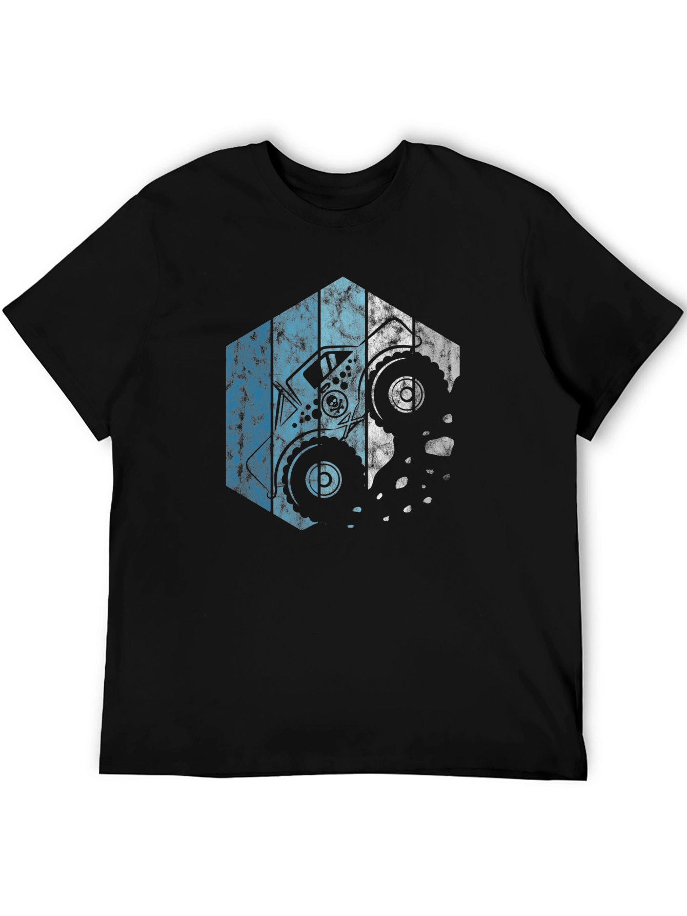 Monster Truck Hex Graphic Tee - Black Cotton
