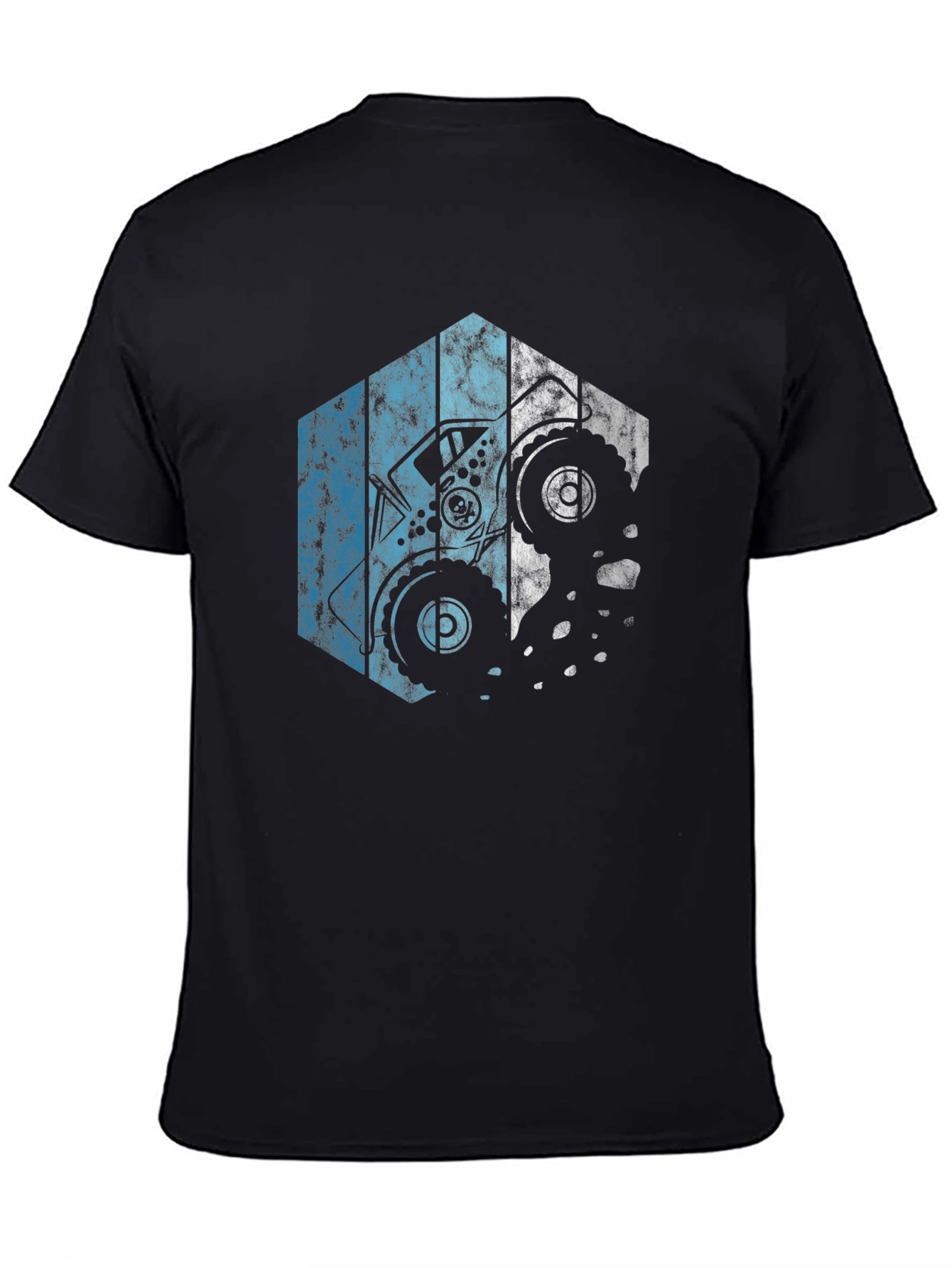 Monster Truck Hex Graphic Tee - Black Cotton