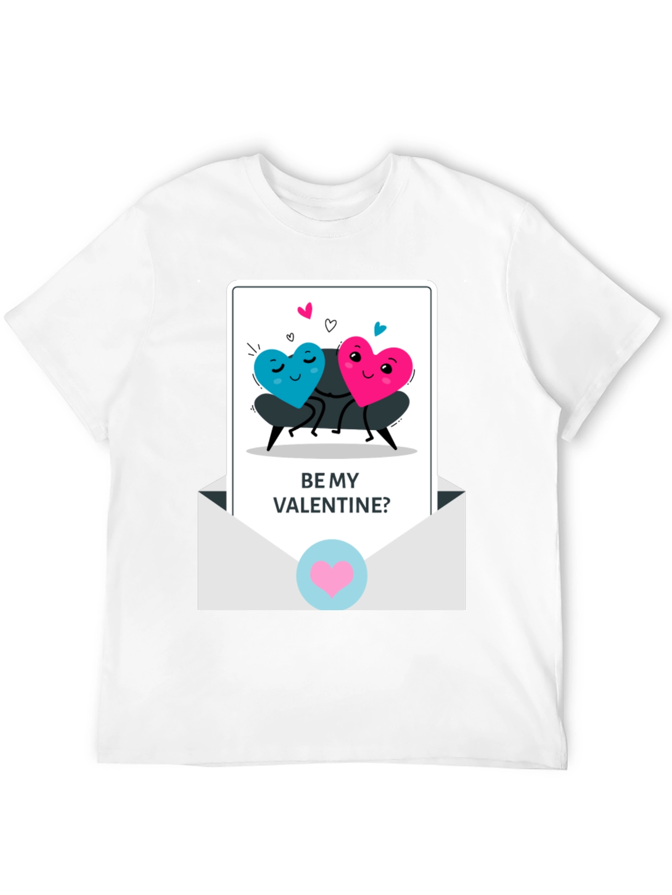 Be My Valentine Heart Couple Graphic T-Shirt