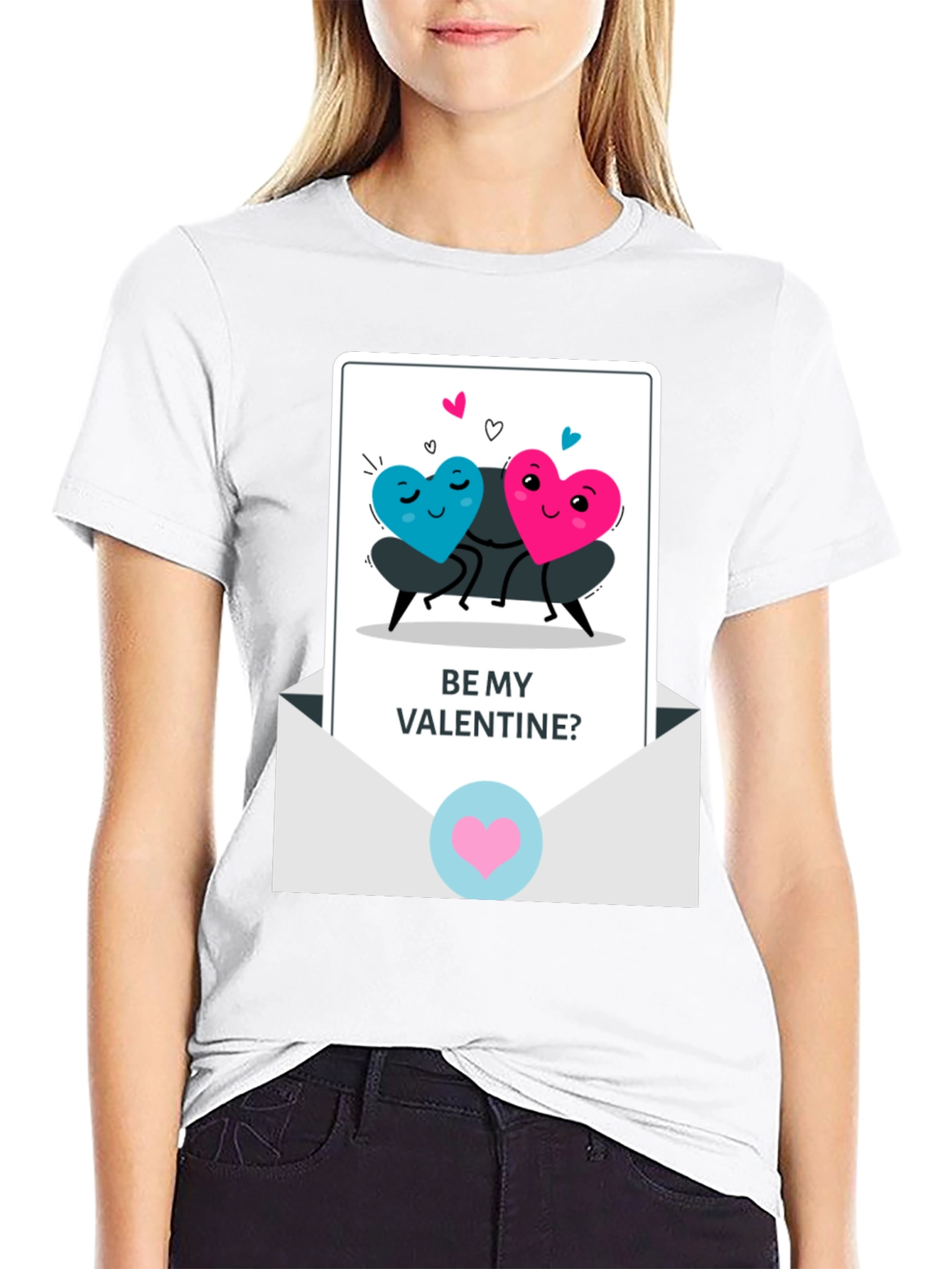 Be My Valentine Heart Couple Graphic T-Shirt