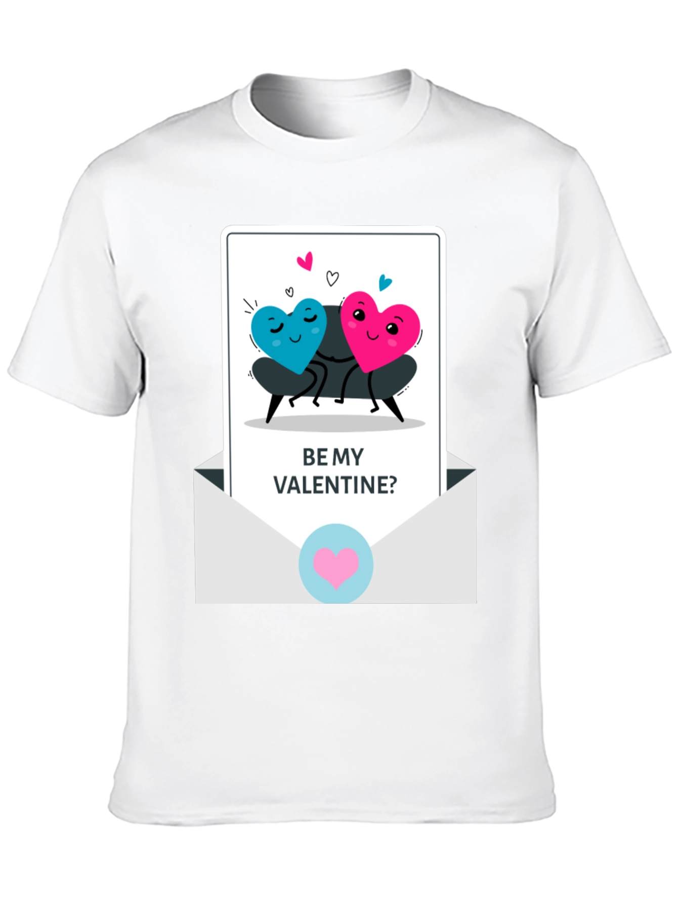 Be My Valentine Heart Couple Graphic T-Shirt