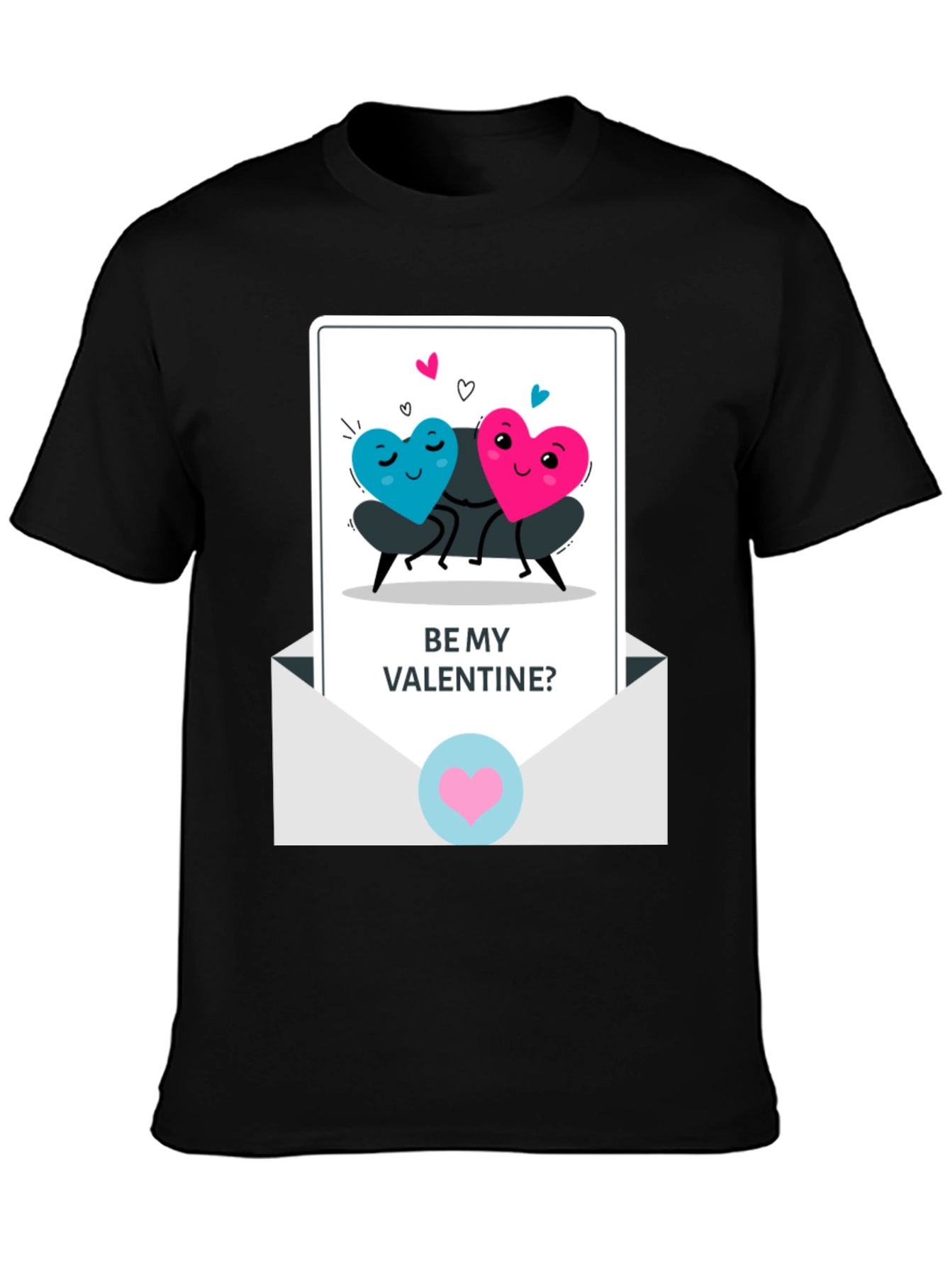 Be My Valentine Heart Couple Graphic T-Shirt
