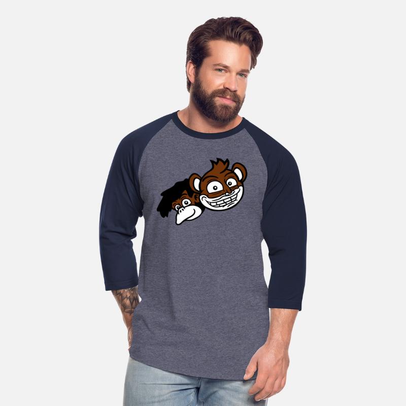 2 funny monkeys friends heads two faces team crew