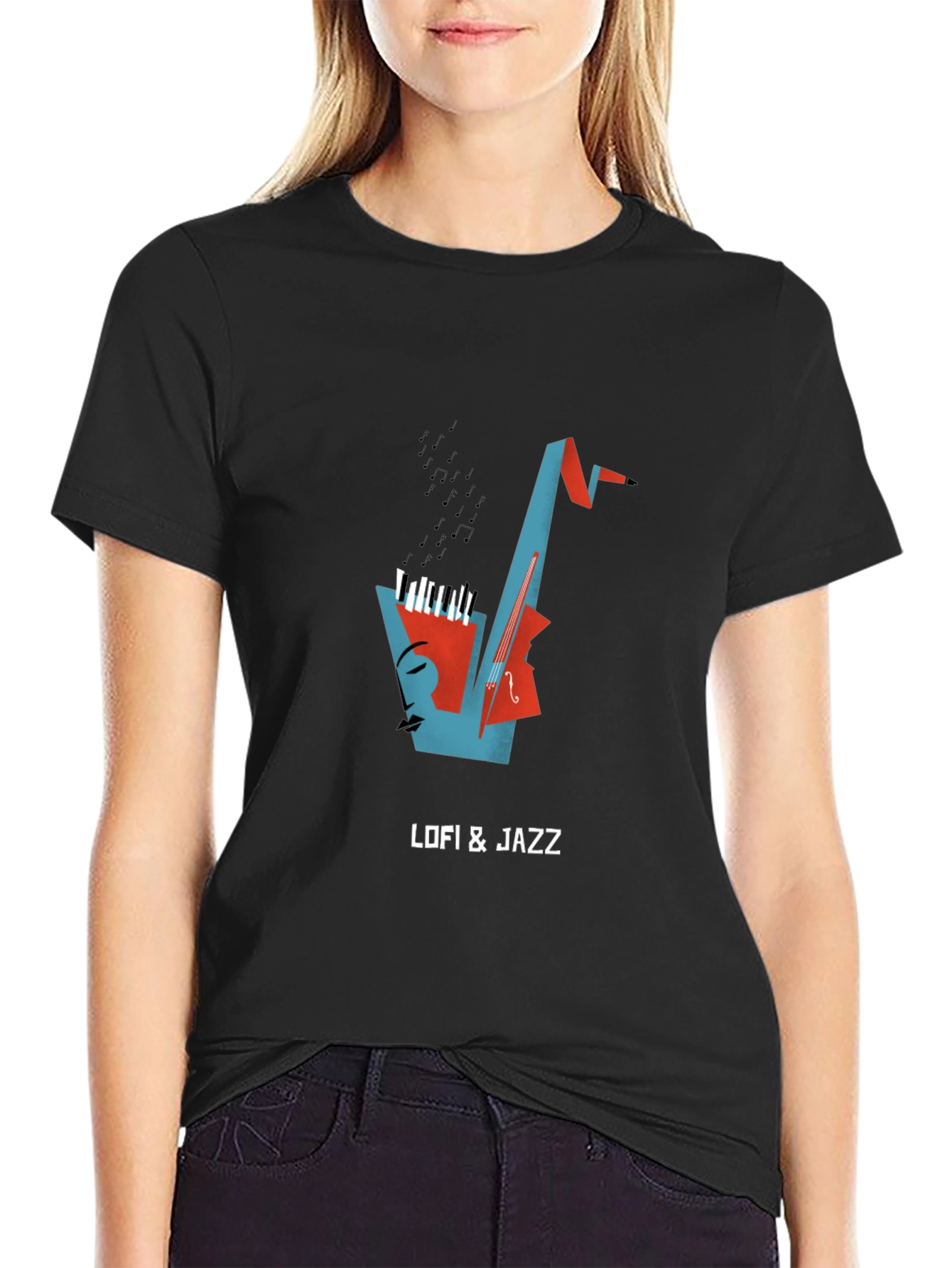 LoFi & Jazz Black Graphic Tee