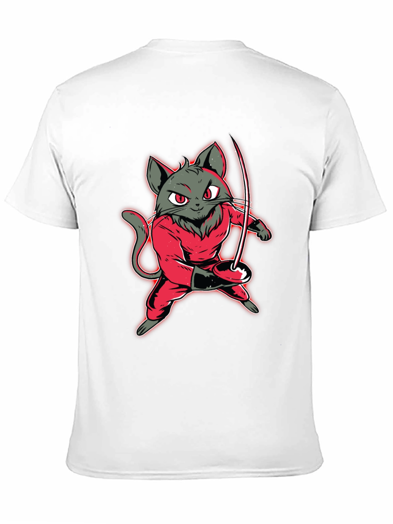 Fencing Cat Graphic Tee - Black T-Shirt