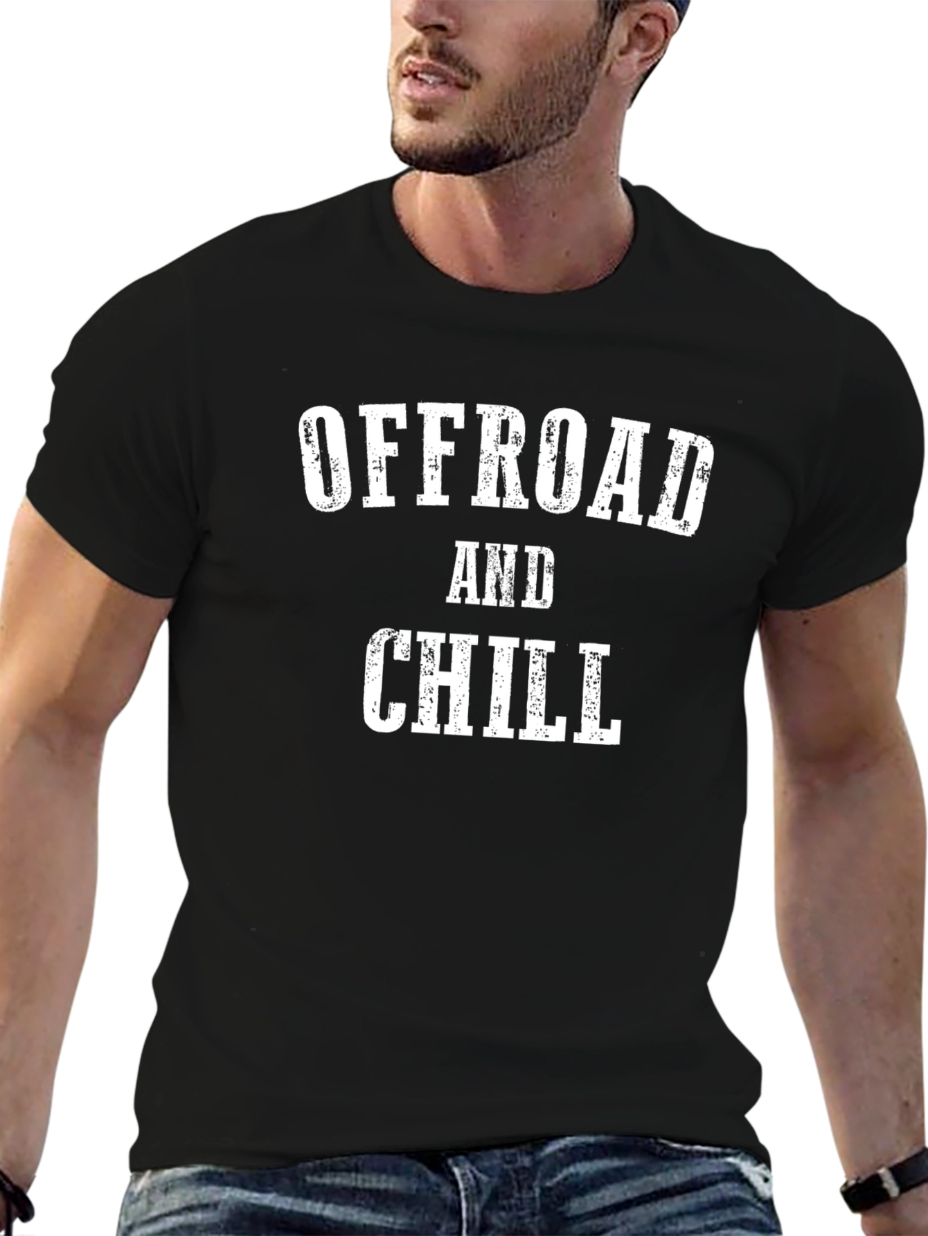 Offroad and Chill Graphic Tee - Black Cotton T-Shirt