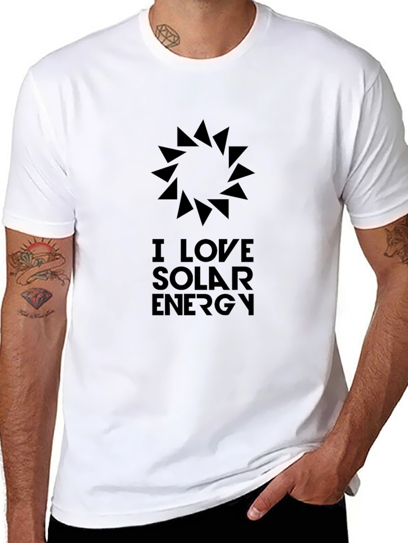 I Love Solar Energy Black T-Shirt