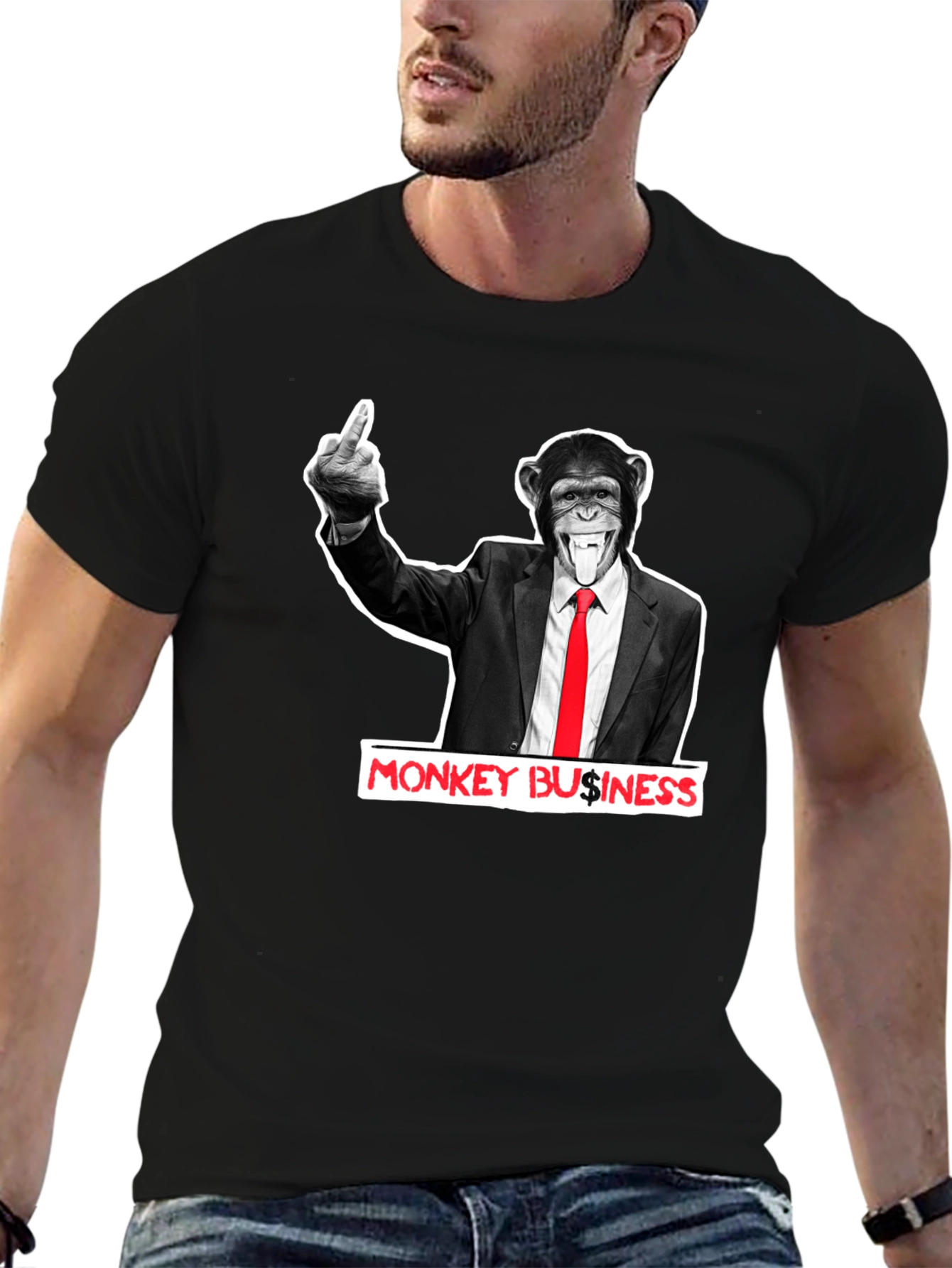 Monkey Business Graphic T-Shirt - Funny Offensive Tee