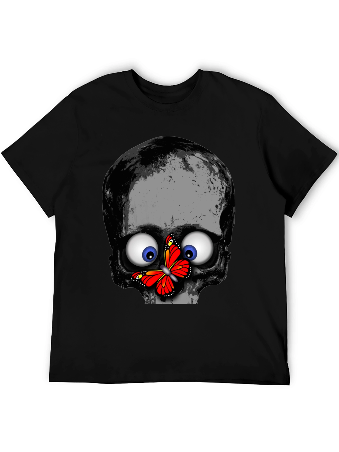Skull & Butterfly Graphic Print Tee