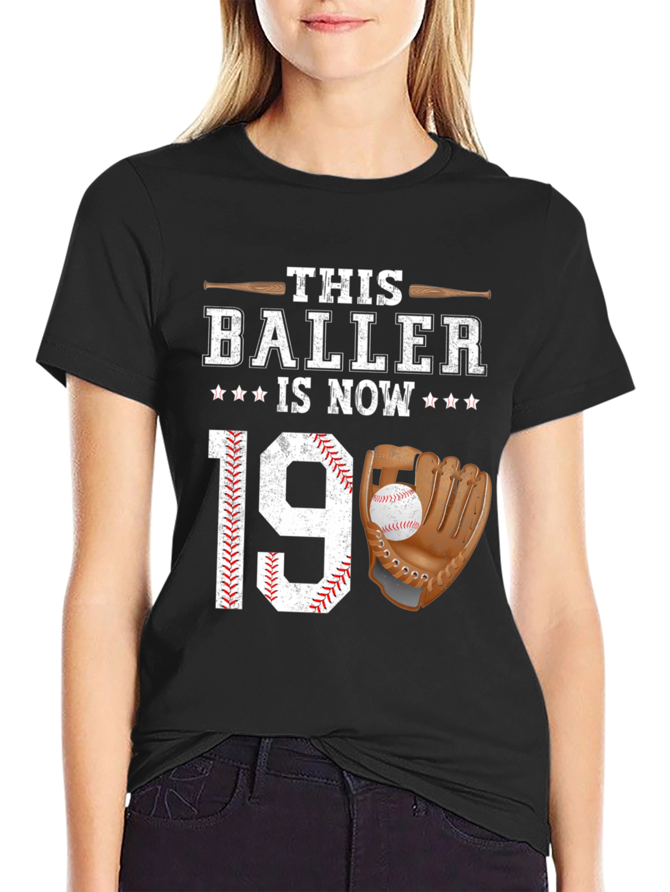 Baller 19th Birthday T-Shirt Baseball Lover