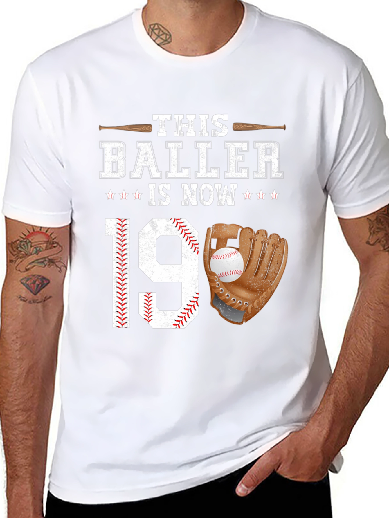 Baller 19th Birthday T-Shirt Baseball Lover