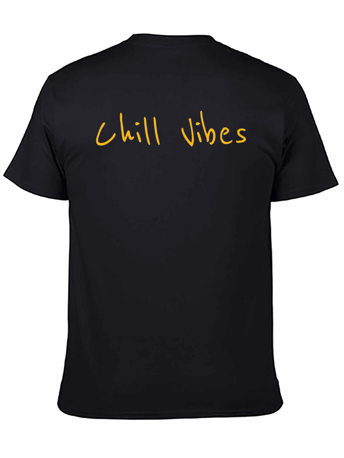 Chill Vibes Black Cotton T-Shirt