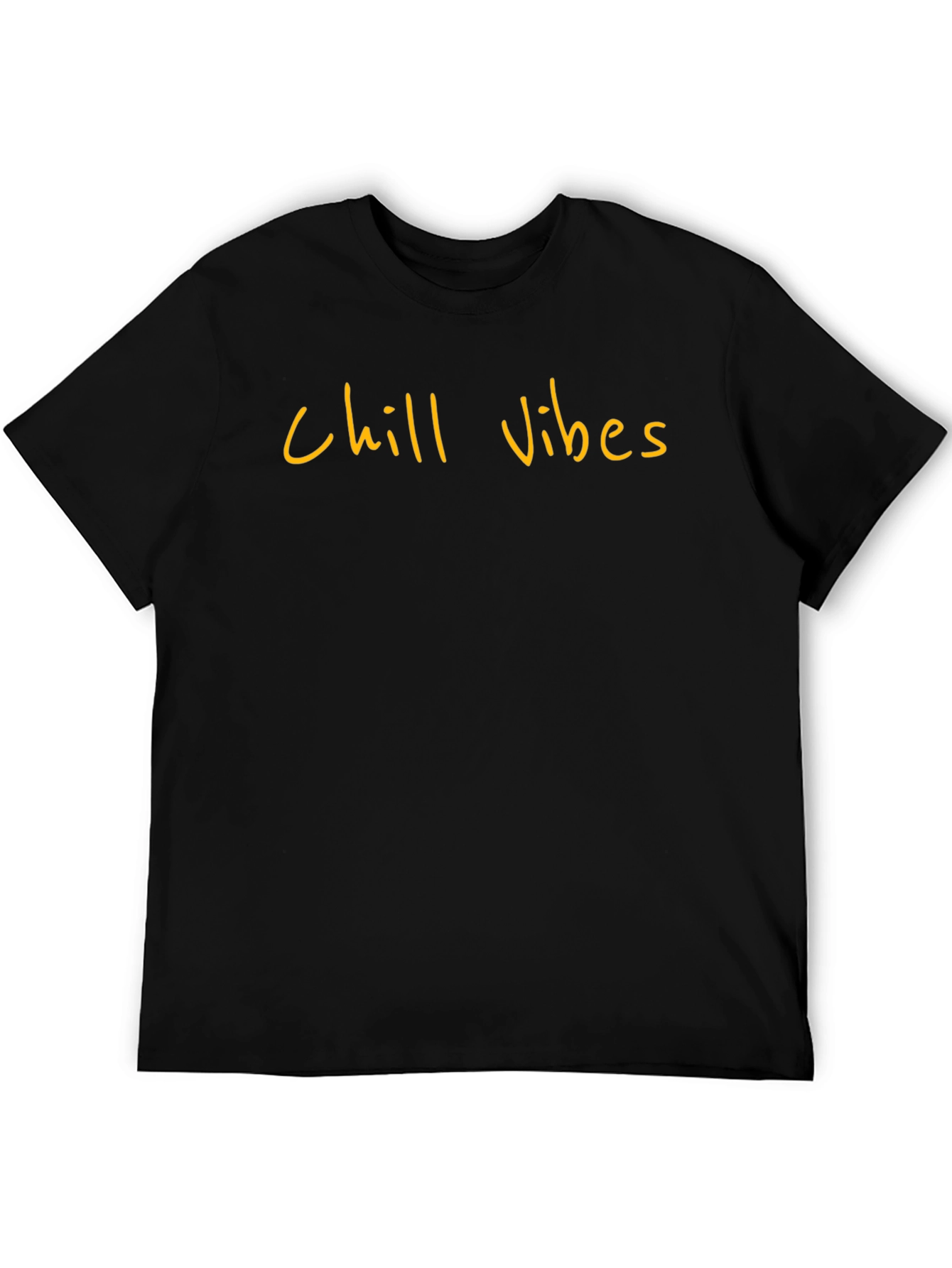 Chill Vibes Black Cotton T-Shirt