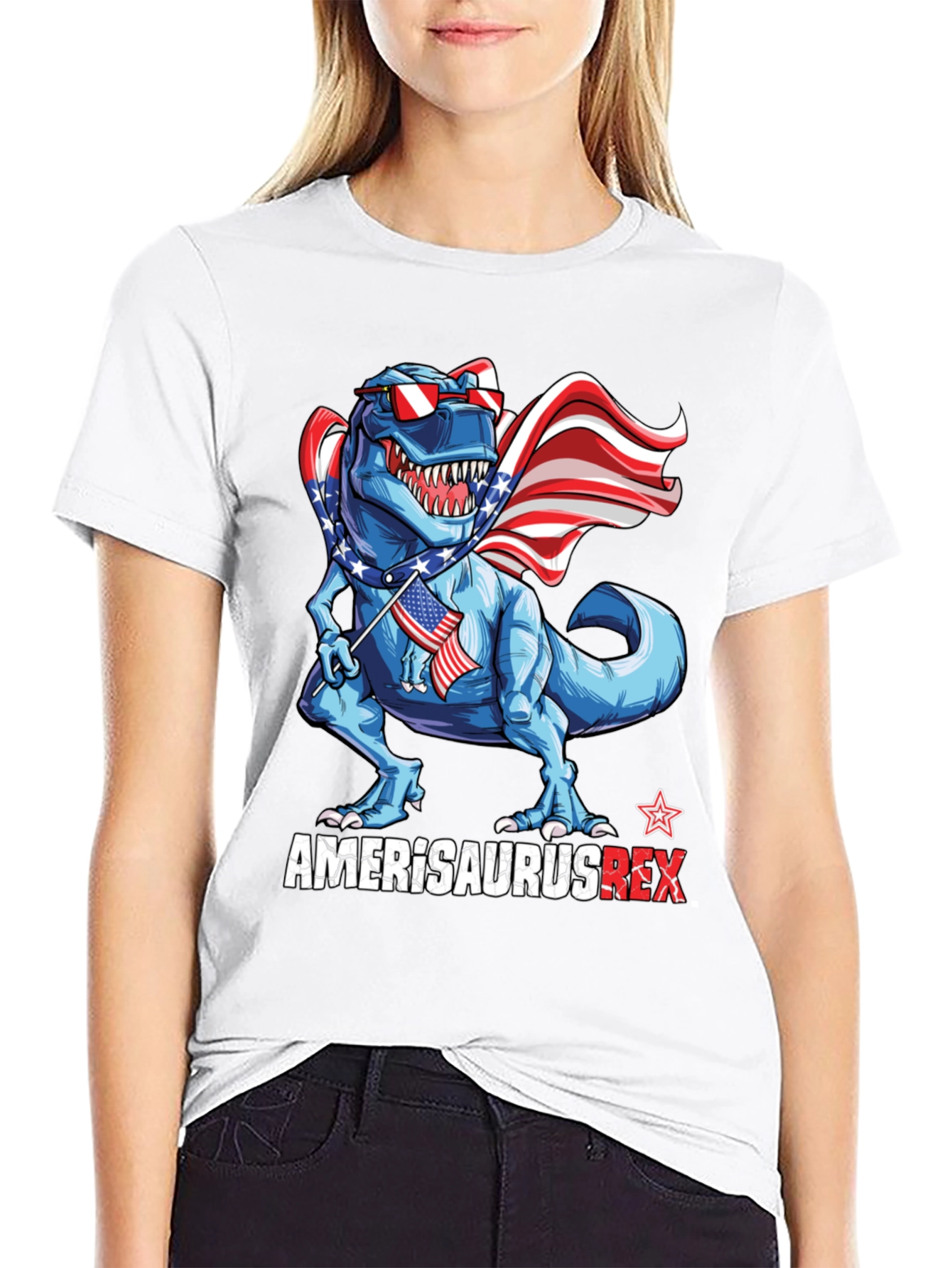 Amerisaurus Rex Patriotic Dinosaur T-Shirt