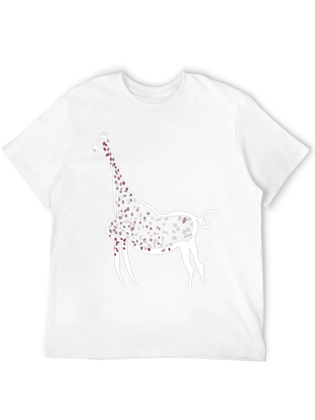 Abstract Giraffe Print Black T-Shirt