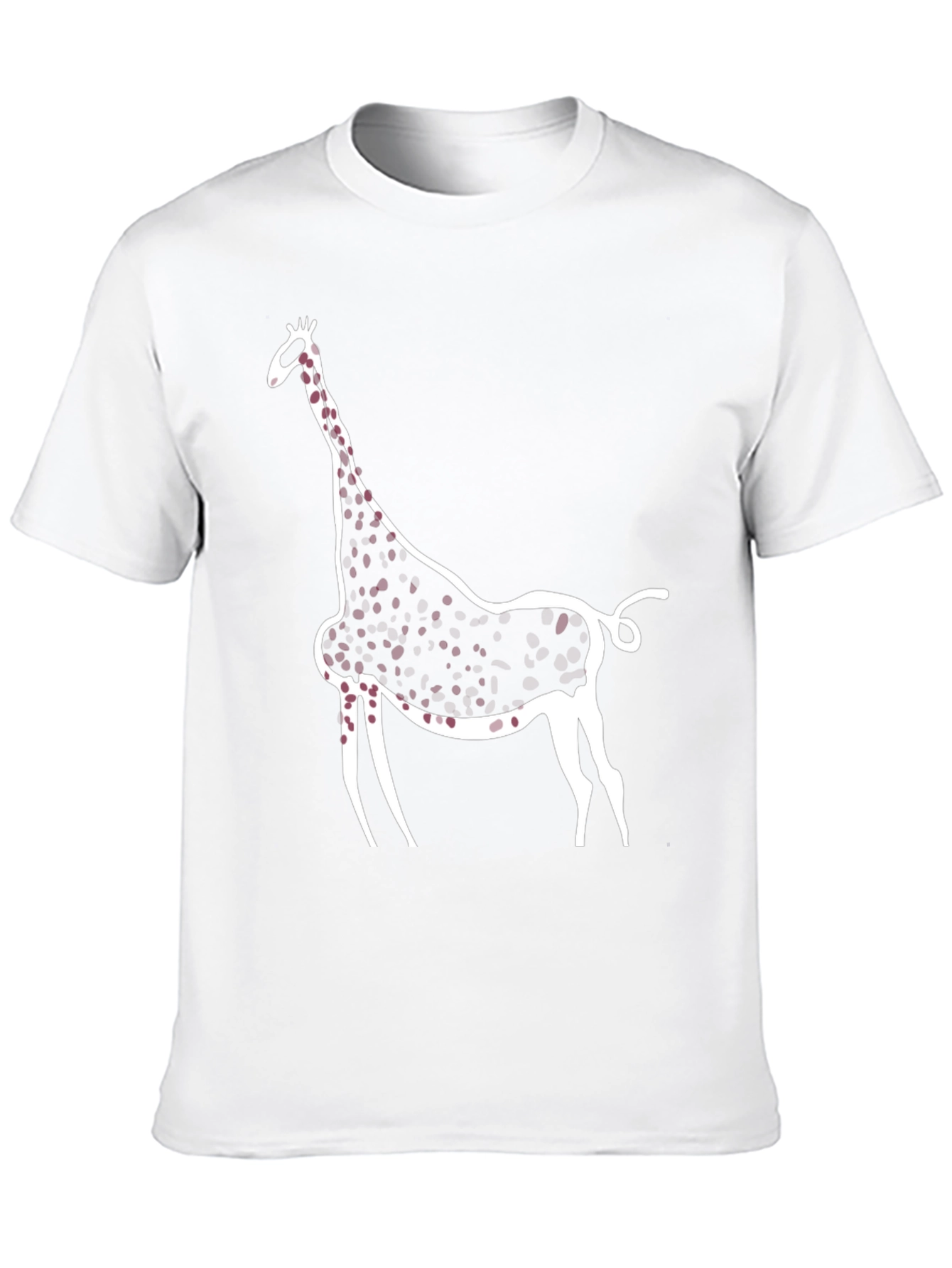 Abstract Giraffe Print Black T-Shirt
