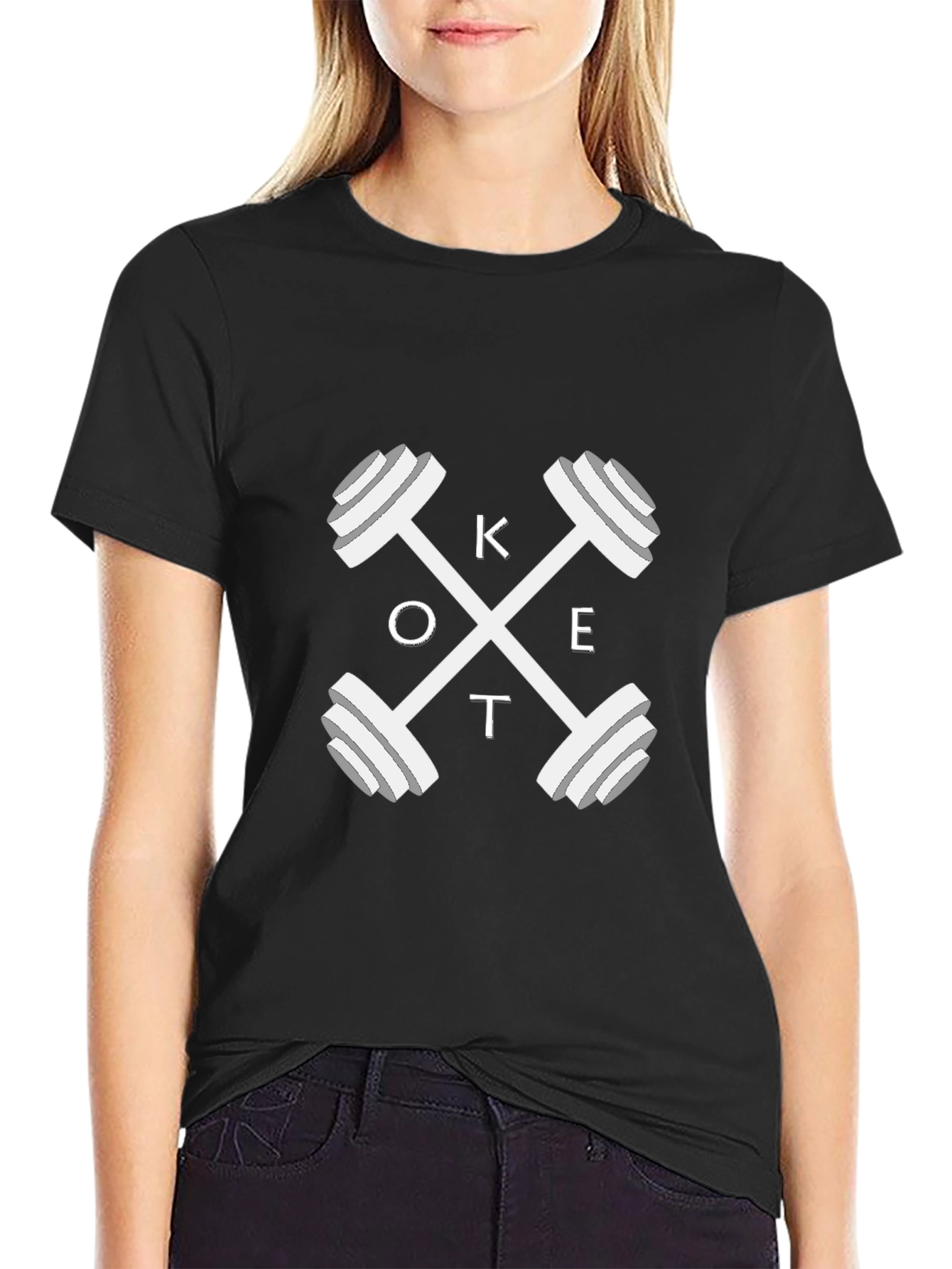 Keto Fitness T-Shirt - Crossfit Dumbbell Design