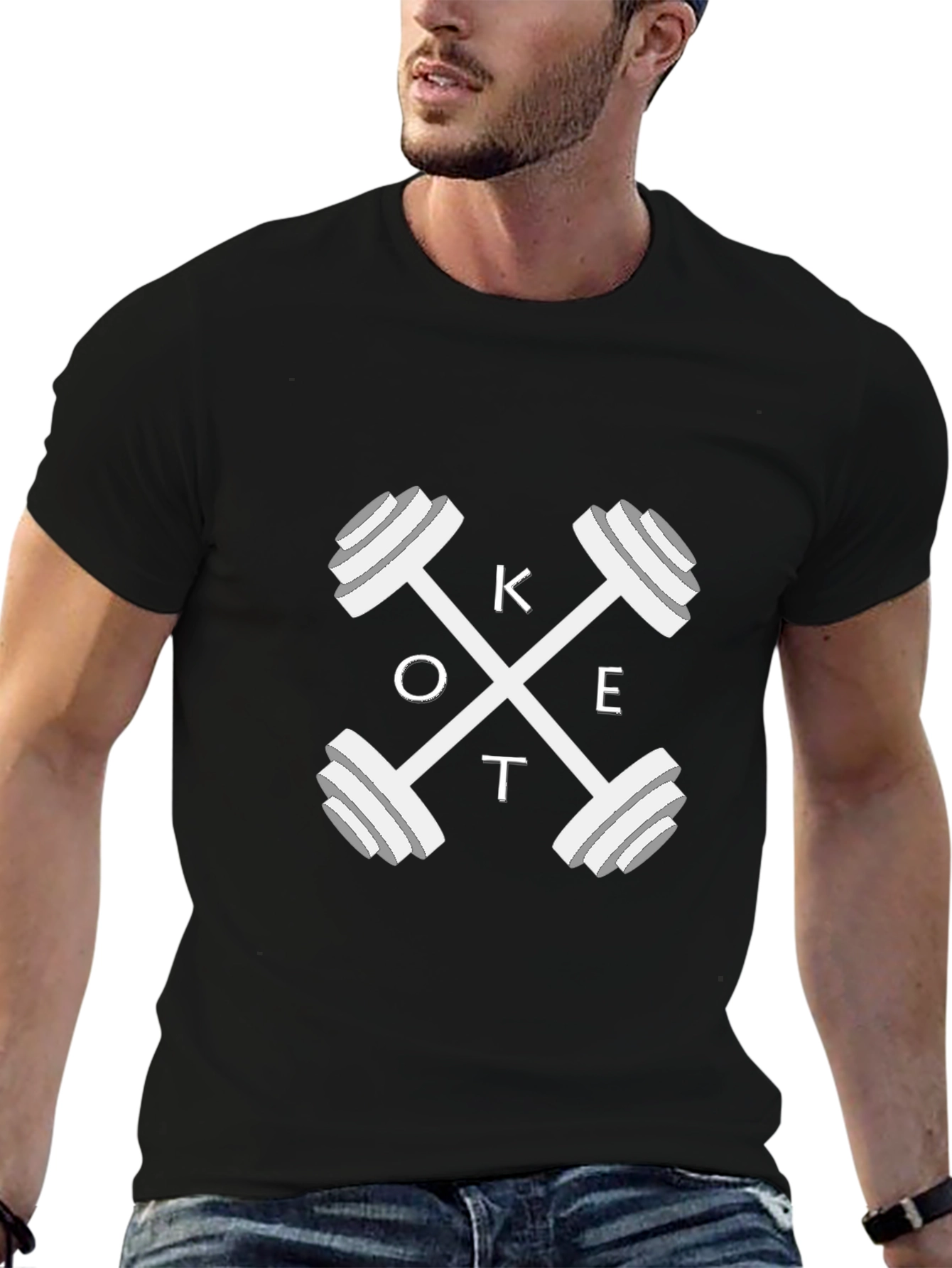 Keto Fitness T-Shirt - Crossfit Dumbbell Design
