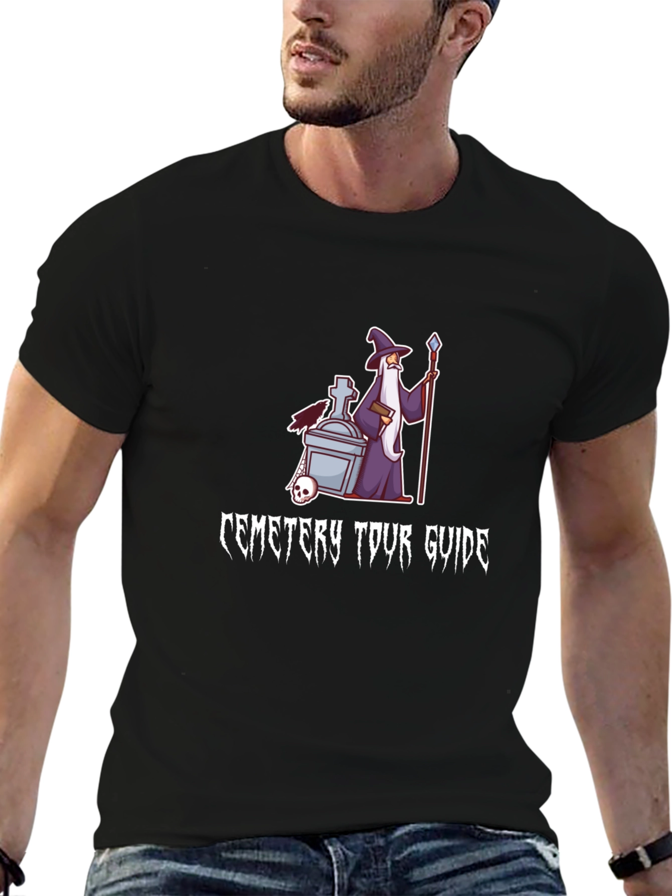Cemetery Tour Guide Black T-Shirt
