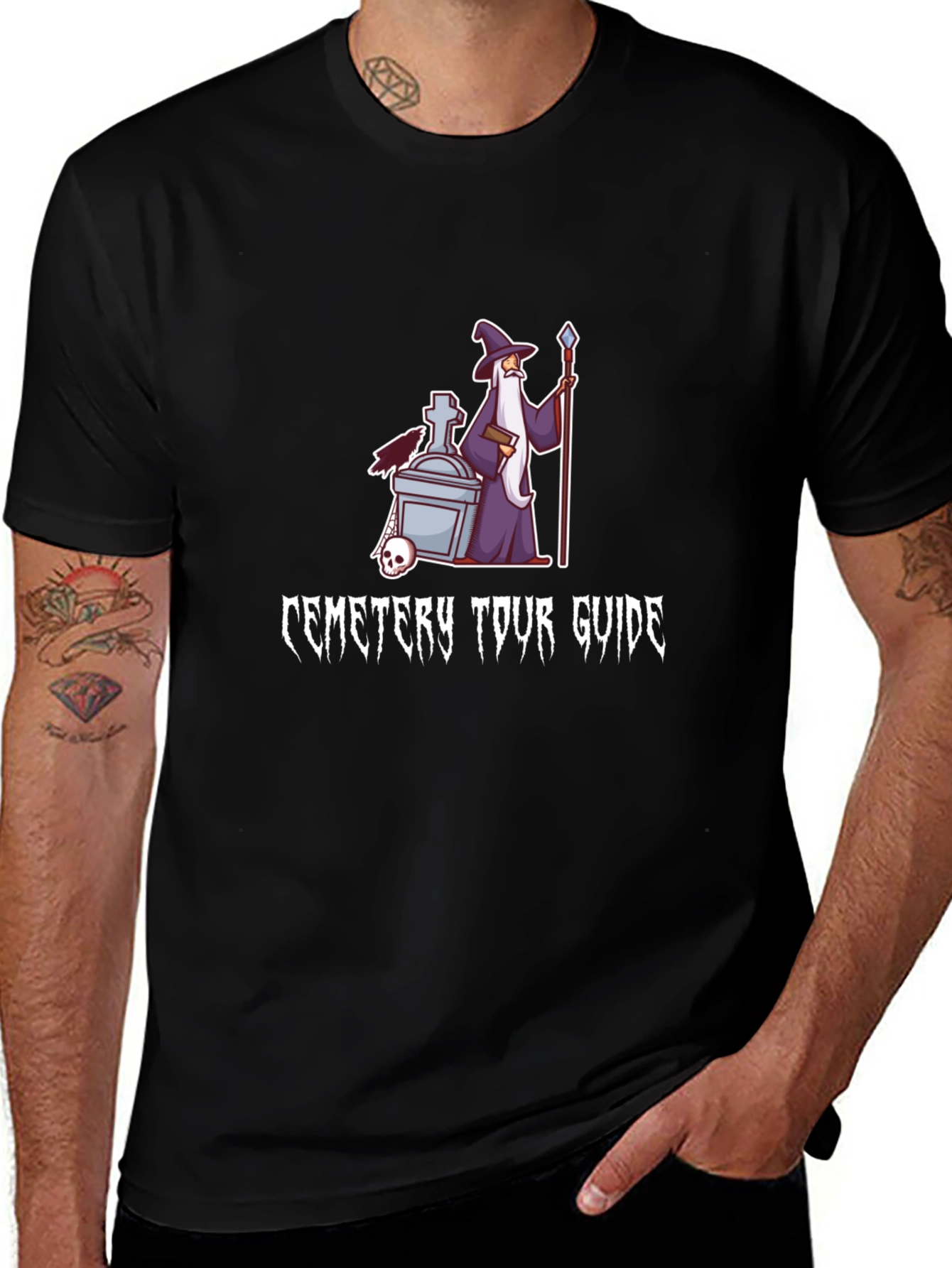 Cemetery Tour Guide Black T-Shirt