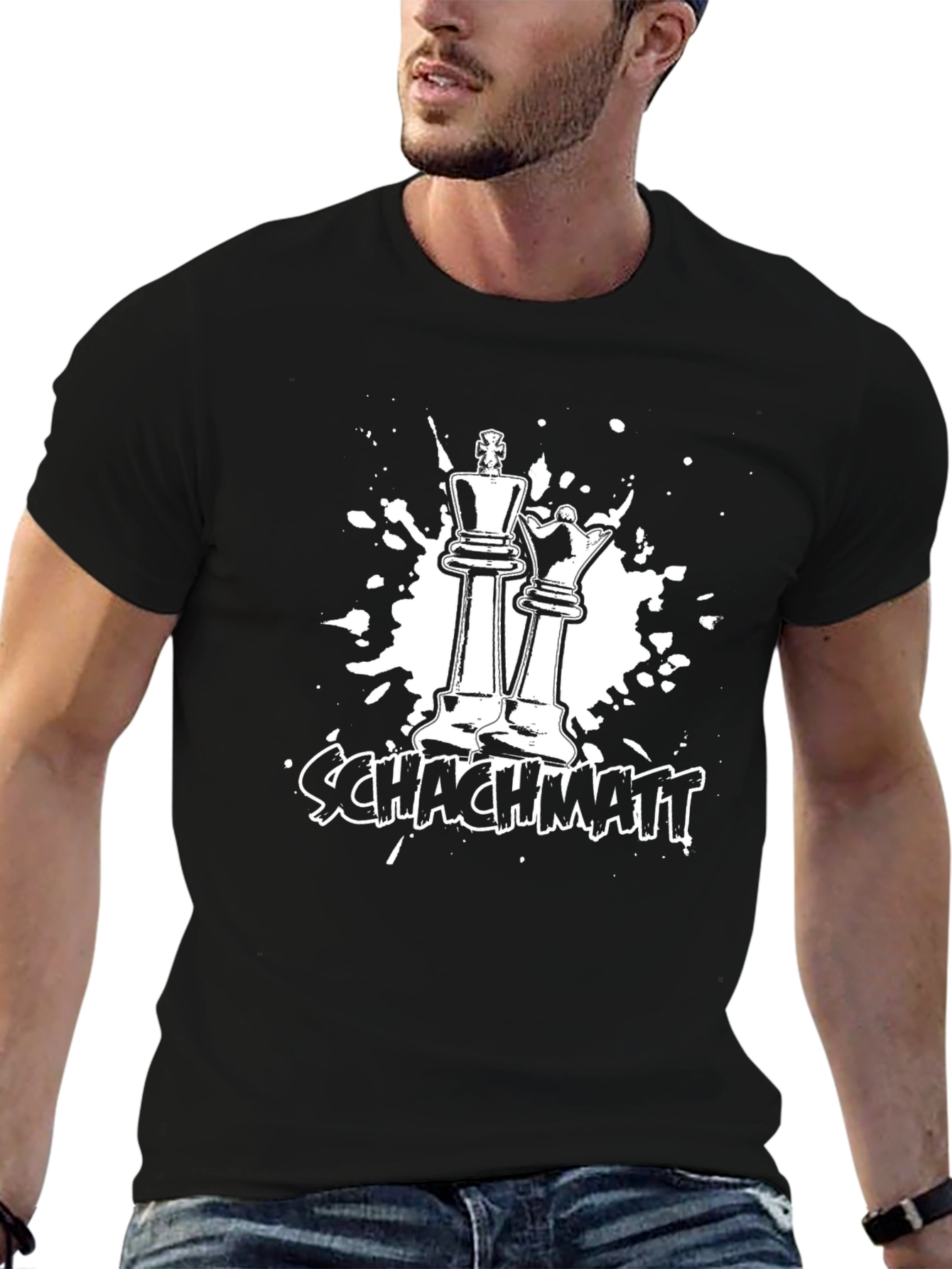 Chess King & Queen Schachmatt Black T-Shirt