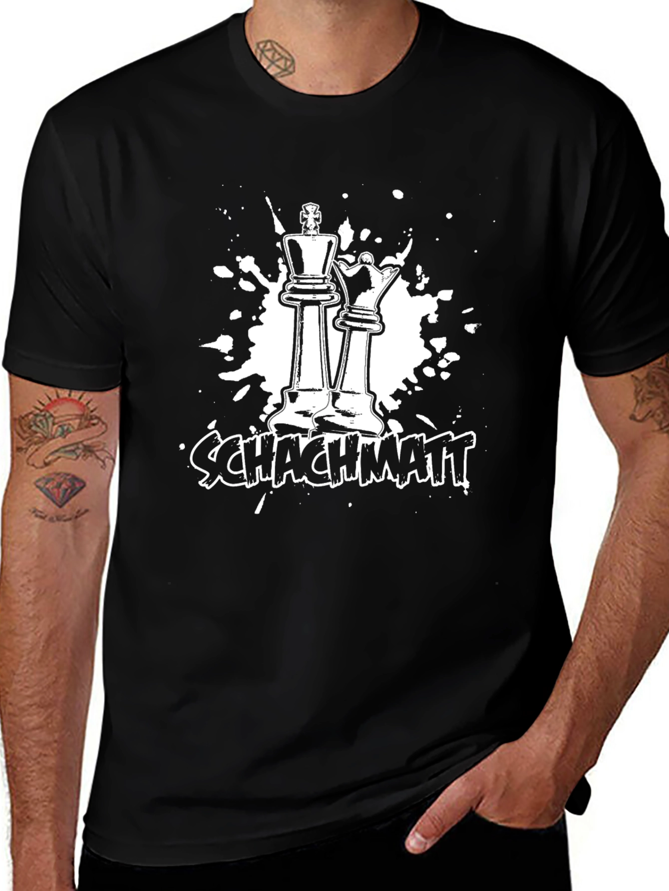 Chess King & Queen Schachmatt Black T-Shirt
