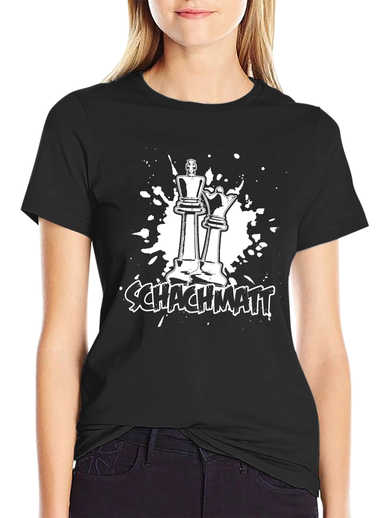 Chess King & Queen Schachmatt Black T-Shirt