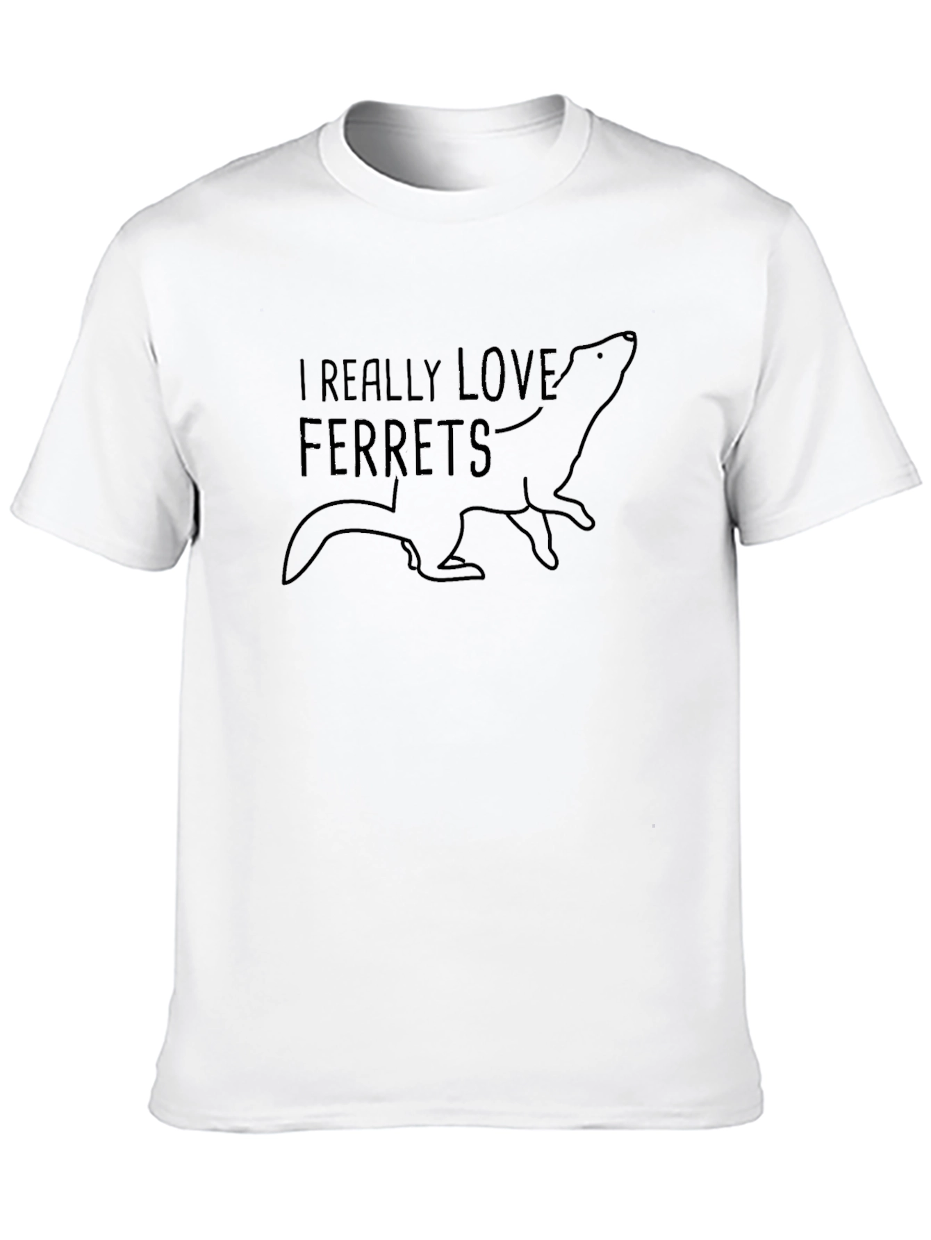 I Love Ferrets Graphic Tee - Black Cotton T-Shirt