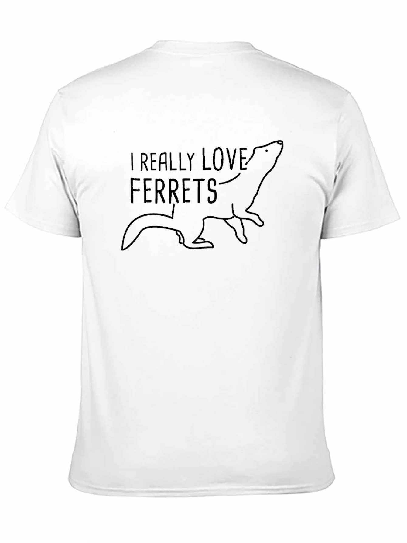 I Love Ferrets Graphic Tee - Black Cotton T-Shirt