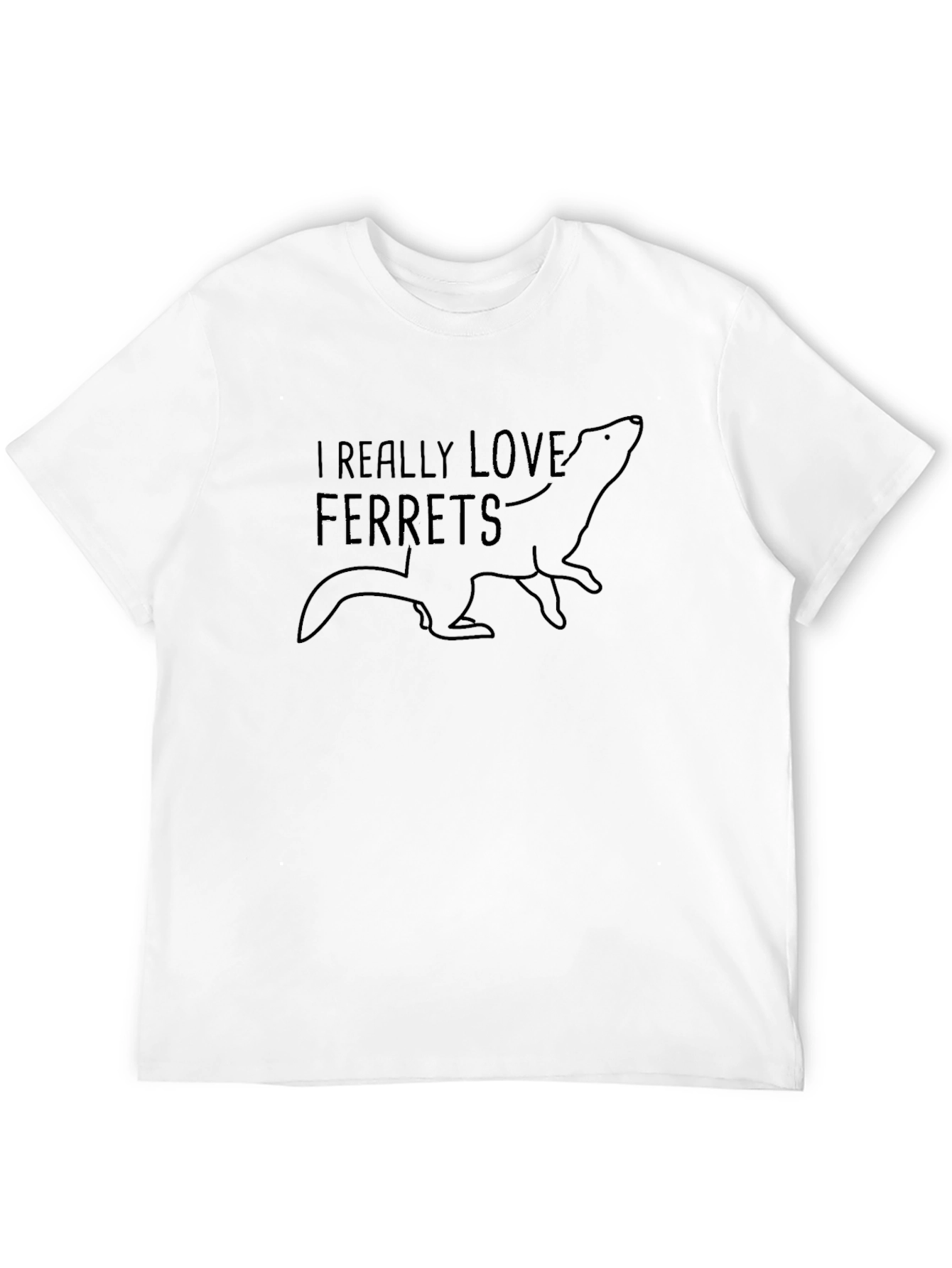 I Love Ferrets Graphic Tee - Black Cotton T-Shirt