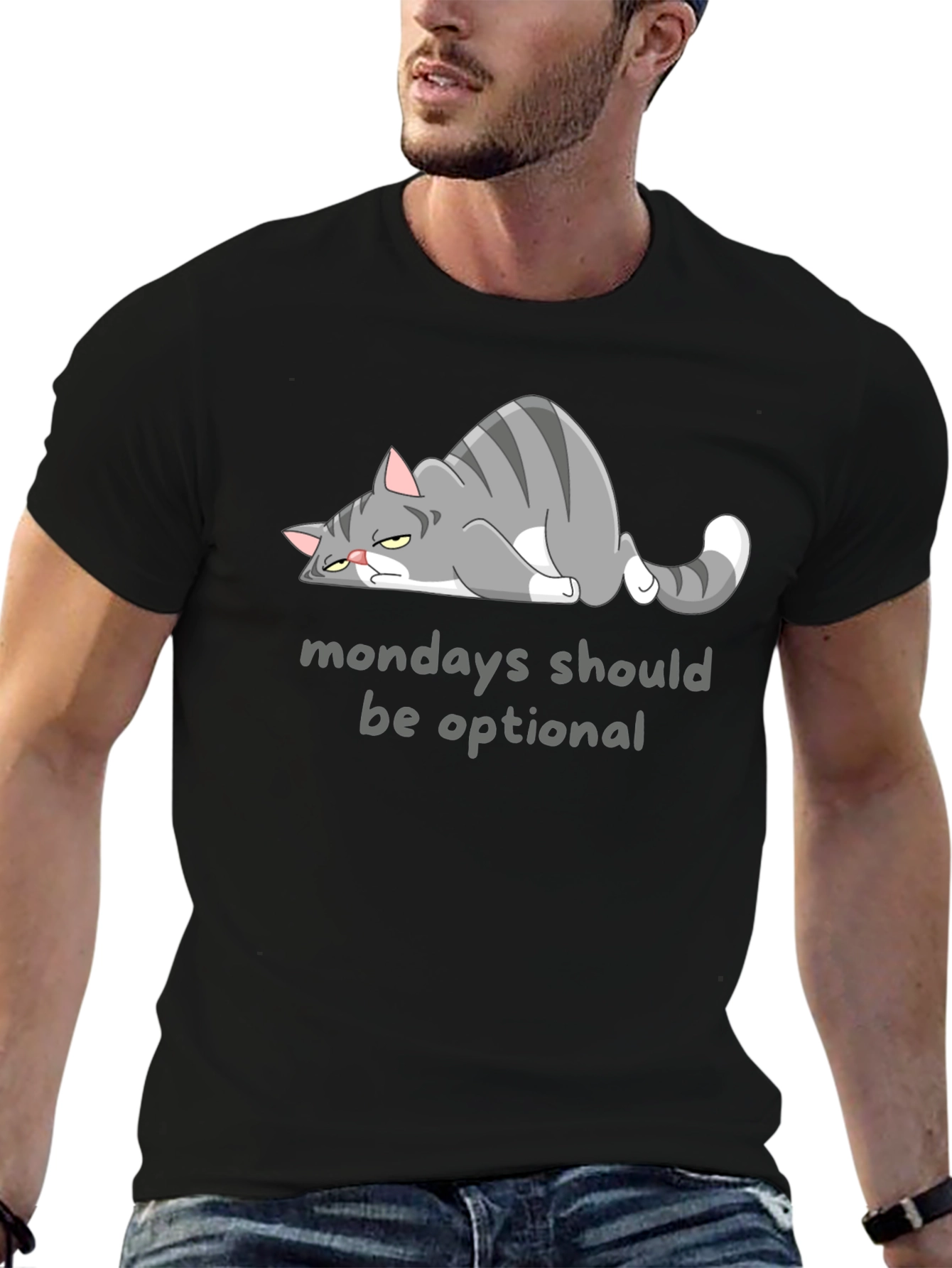 Monday Blues T-Shirt: Funny Cat Graphic Tee